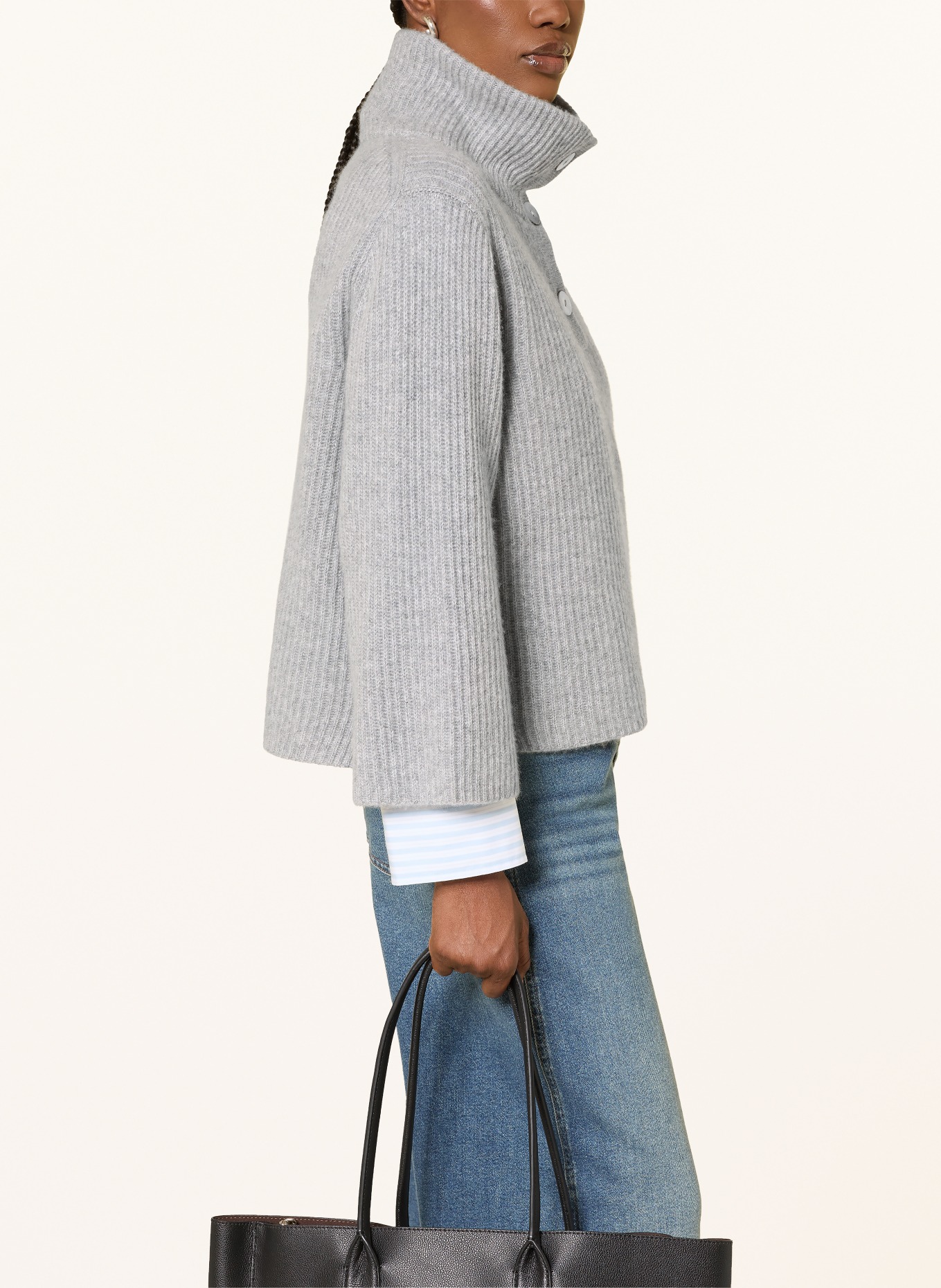 FTC CASHMERE Kasjmier-schipperstrui: LICHTGRIJS