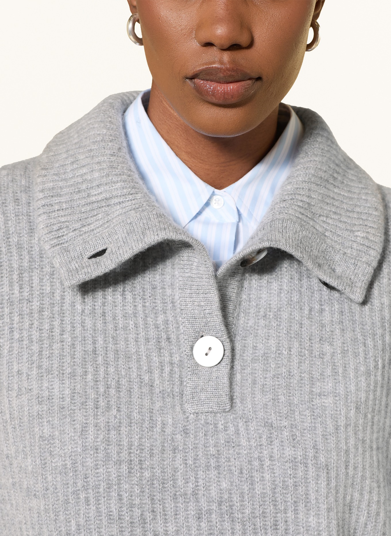FTC CASHMERE Kasjmier-schipperstrui: LICHTGRIJS