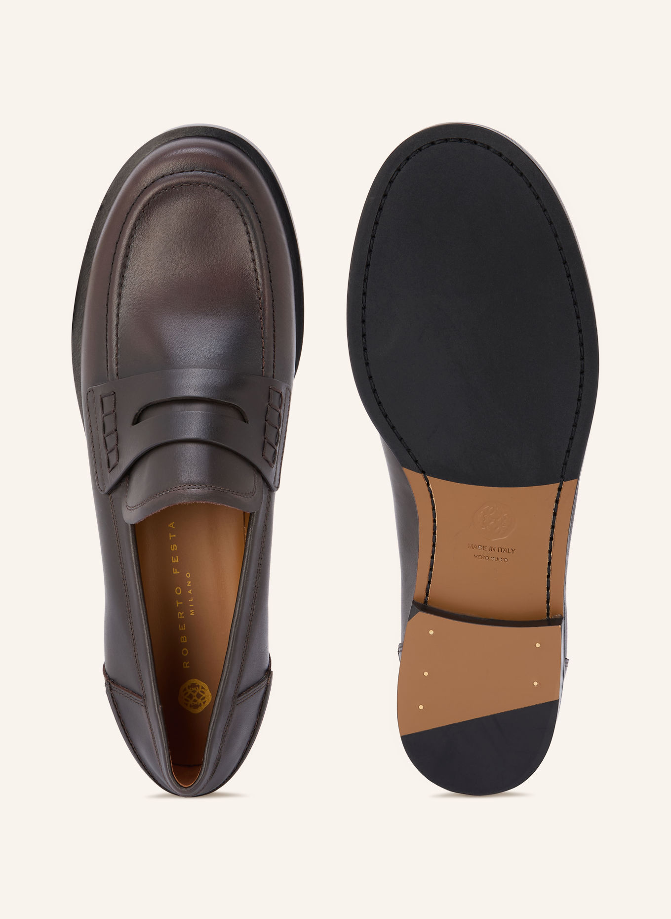 ROBERTO FESTA Pennyloafer CATY: MARRON FONCÉ