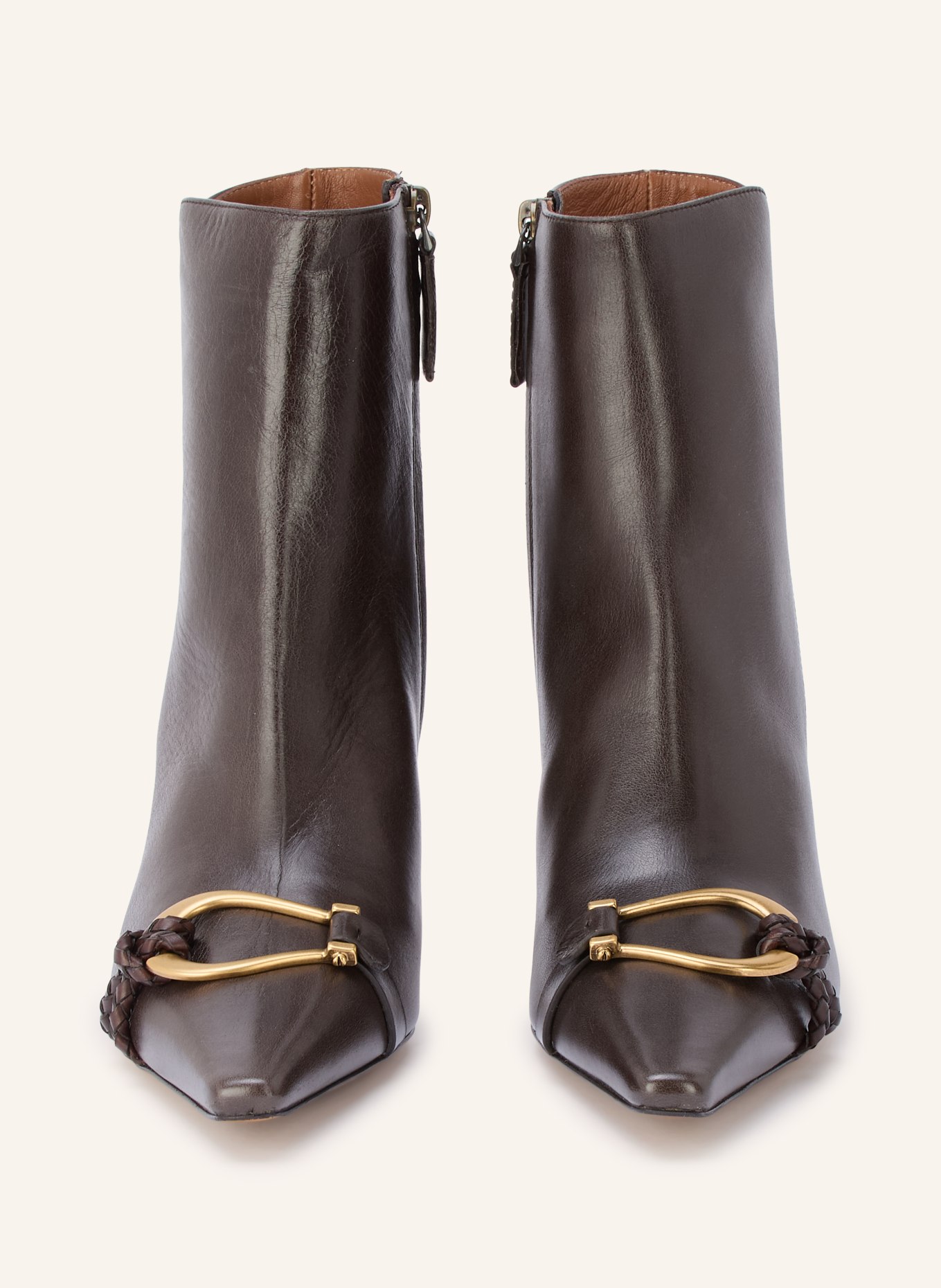 ROBERTO FESTA SATIA Ankle boots: DARK BROWN / GOLD