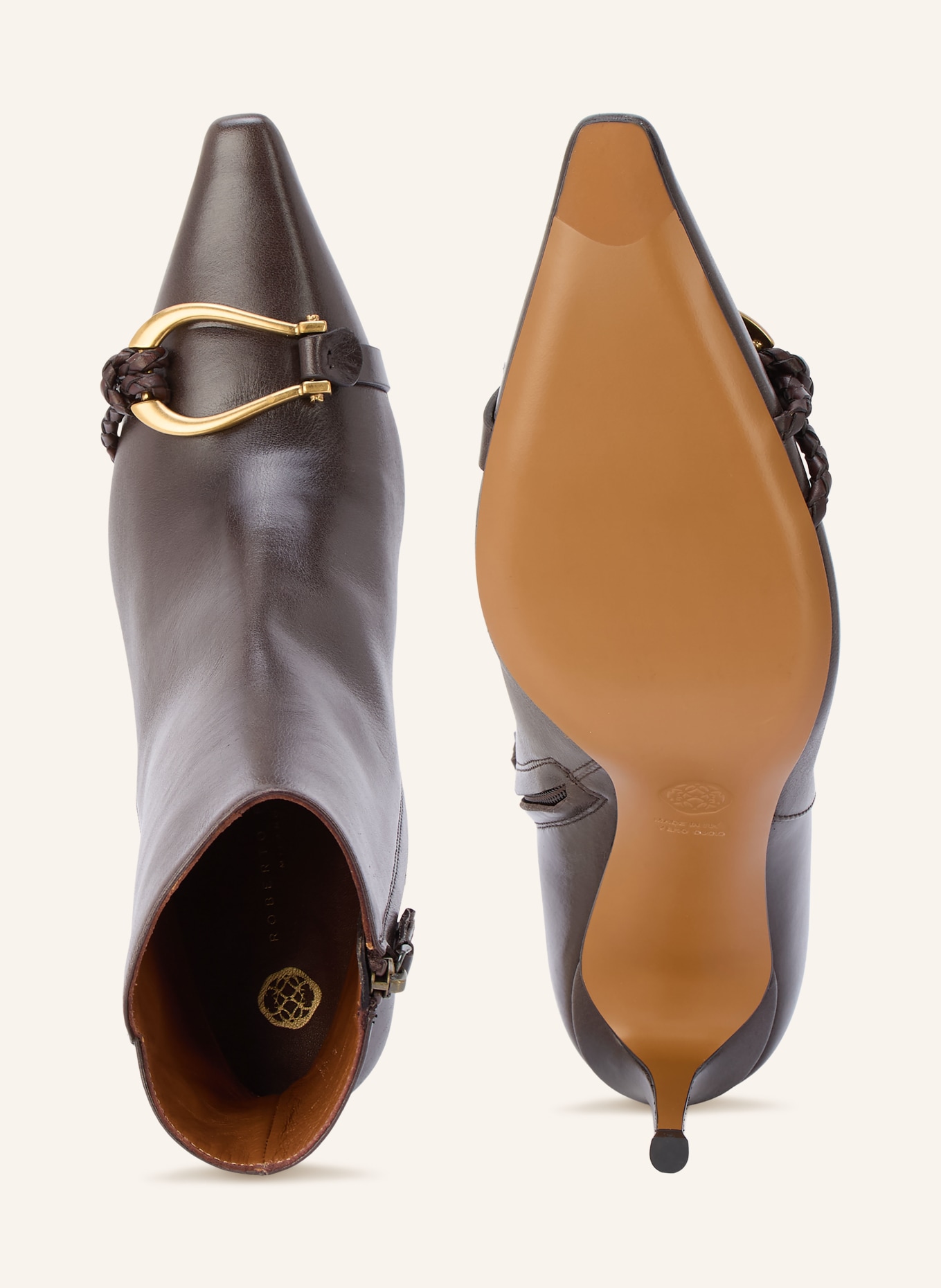 ROBERTO FESTA SATIA Ankle boots: DARK BROWN / GOLD