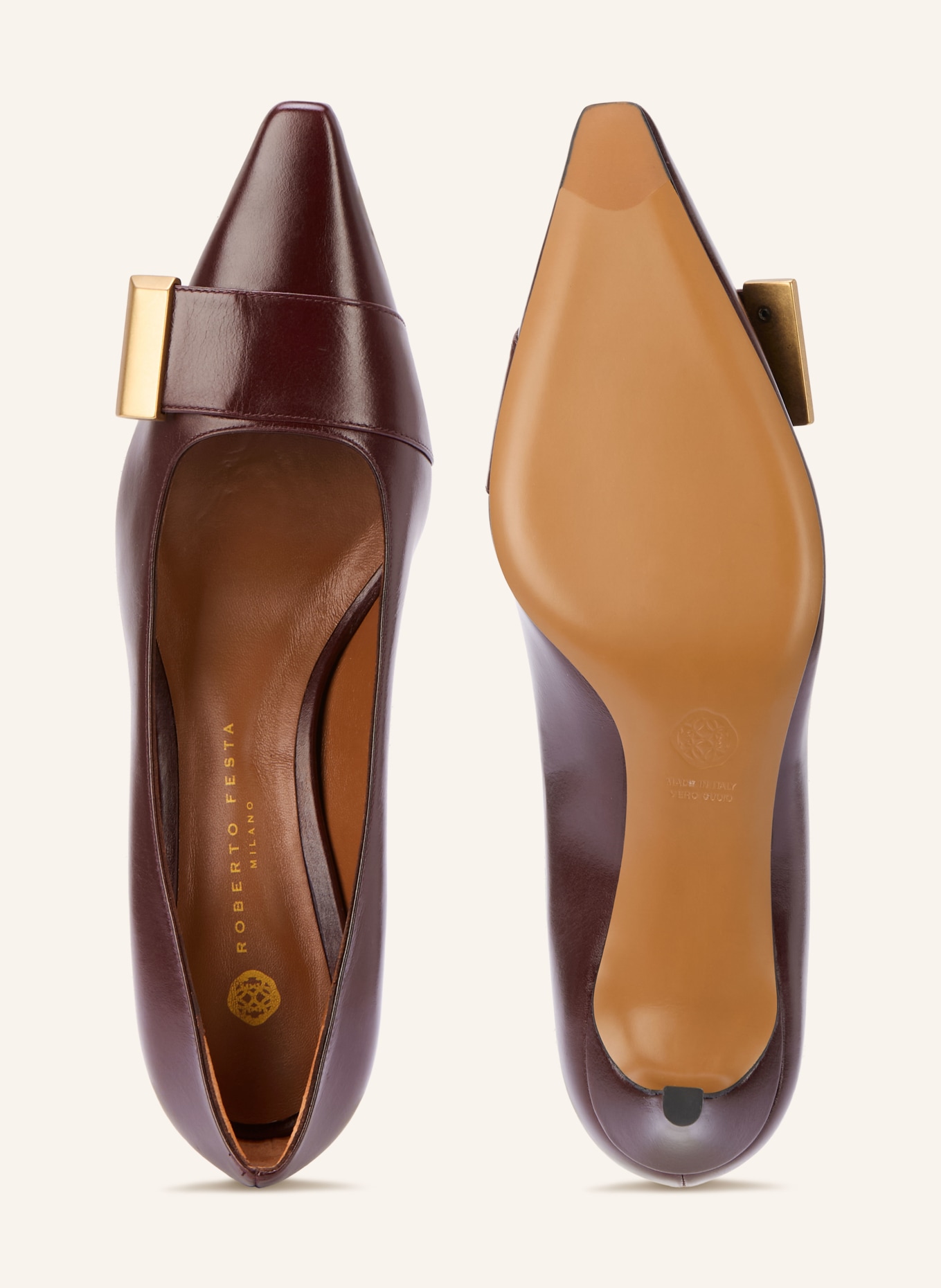ROBERTO FESTA Pumps TIBERIA: DUNKELROT / GOLD