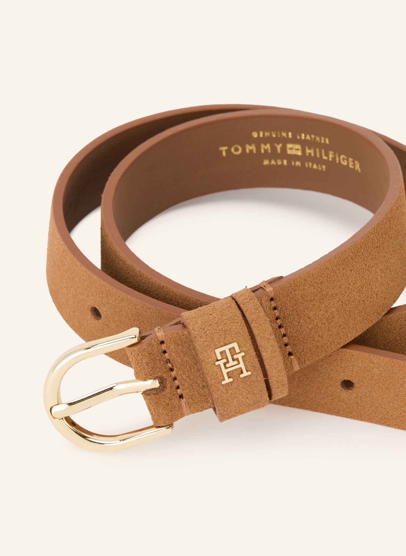 TOMMY HILFIGER Ledergürtel: COGNAC