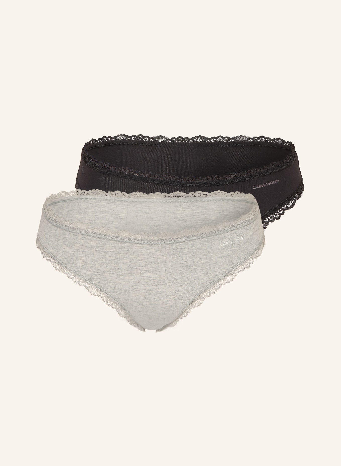 Calvin Klein Zestaw 2 par slipów COTTON STRETCH: JASNOCZARY / CZARNY