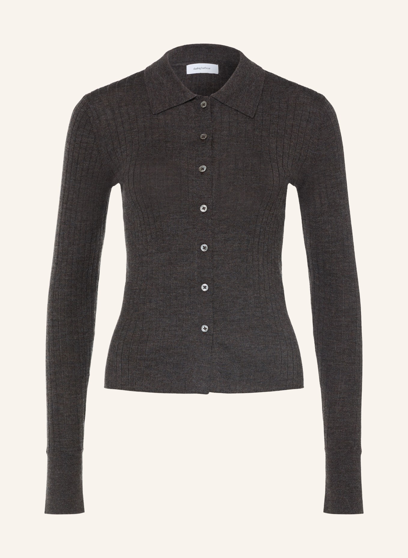darling harbour Merinowool Cardigan: truffle melange