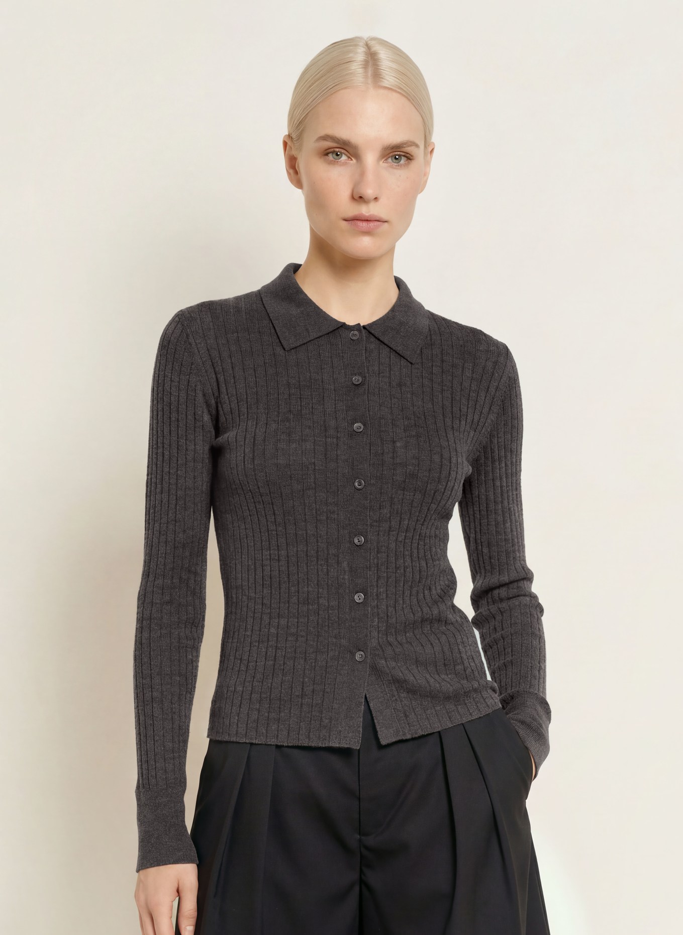 darling harbour Merinowool Cardigan: truffle melange