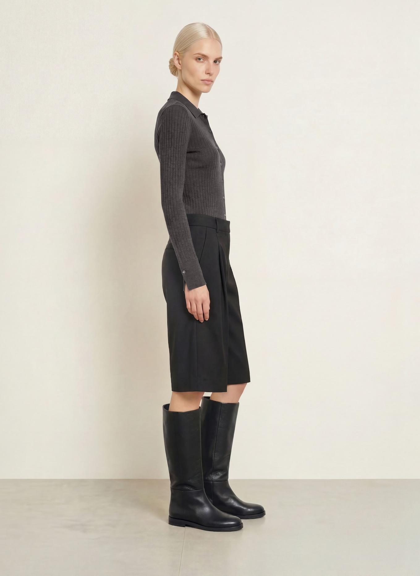 darling harbour Merinowool Cardigan: truffle melange