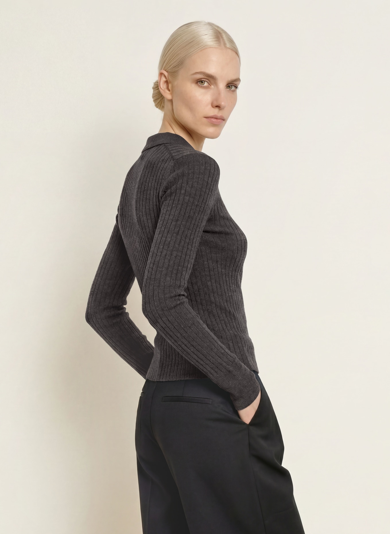 darling harbour Merinowool Cardigan: truffle melange