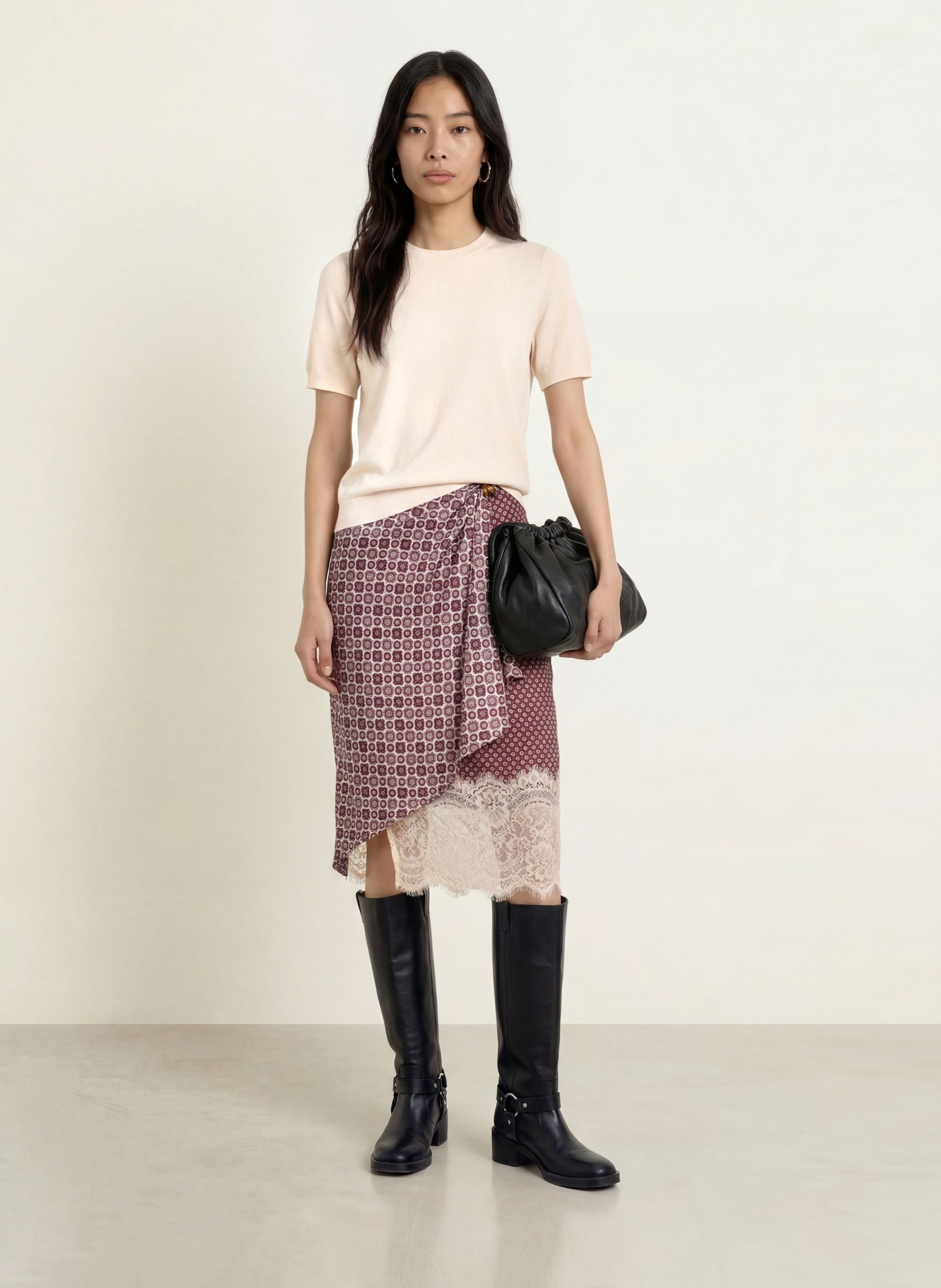 darling harbour Gebreid shirt van merinowol: OFFWHITE