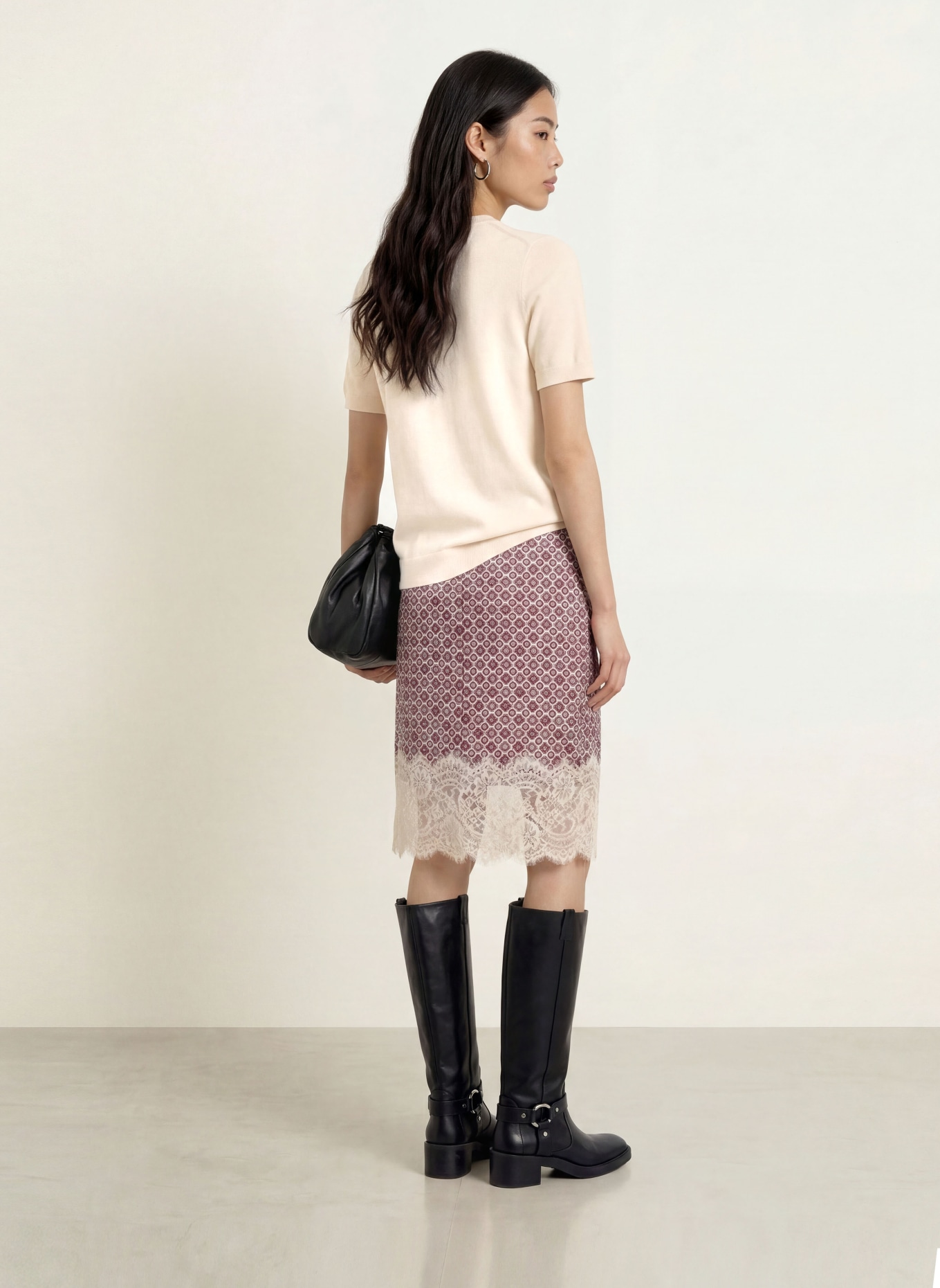 darling harbour Gebreid shirt van merinowol: OFFWHITE