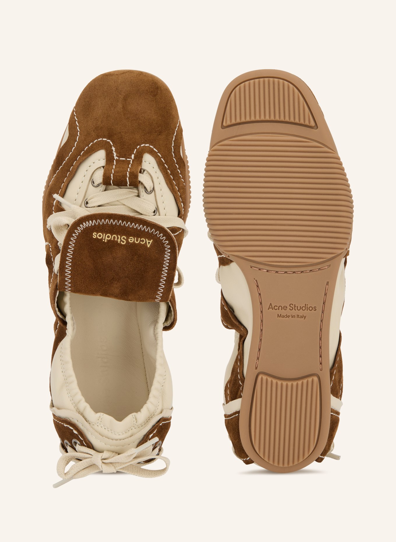 Acne Studios Sneakers: BROWN / CREAM