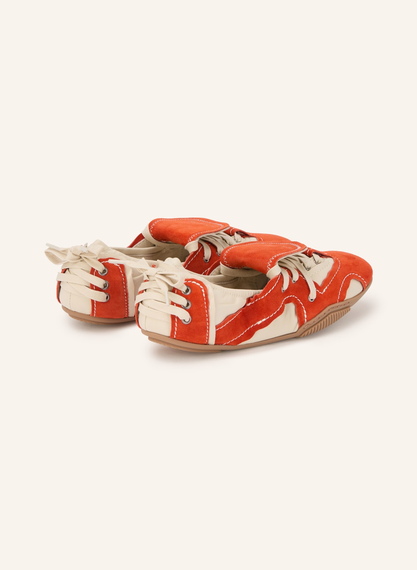 Acne Studios Sneakers: ORANGE / ÉCRU