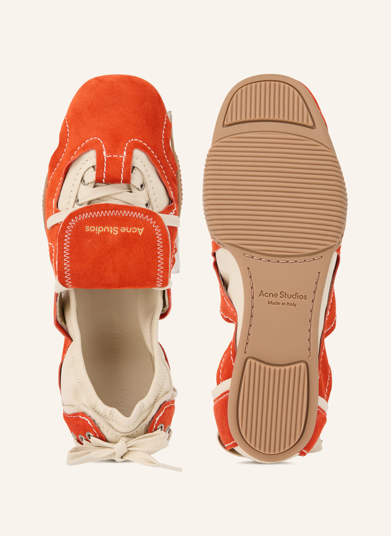 Acne Studios Sneakers: ORANGE / ÉCRU