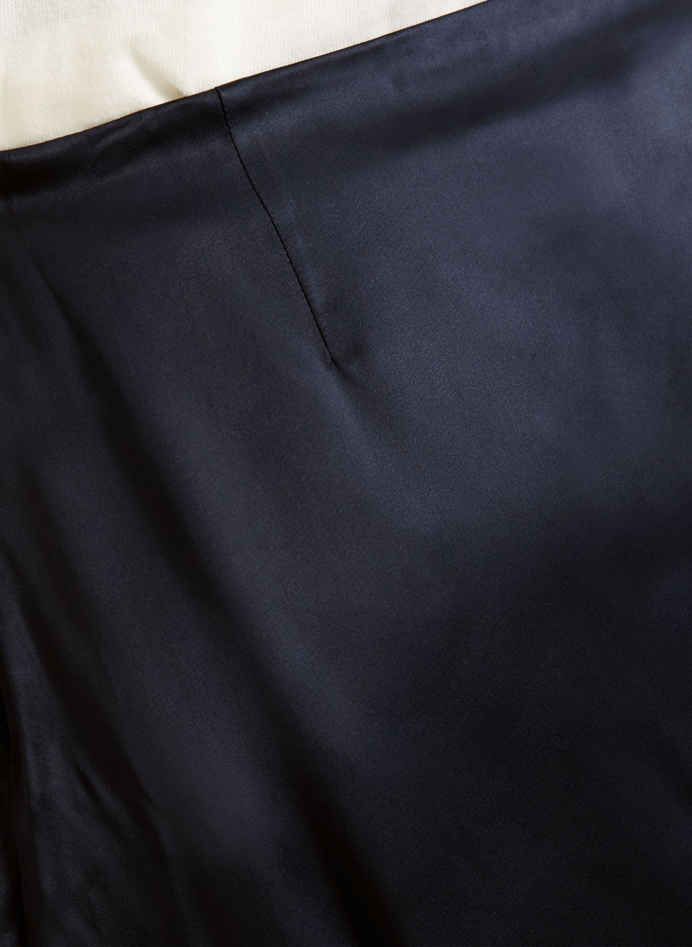 Acne Studios Wrap-style satin skirt with lace: DARK BLUE
