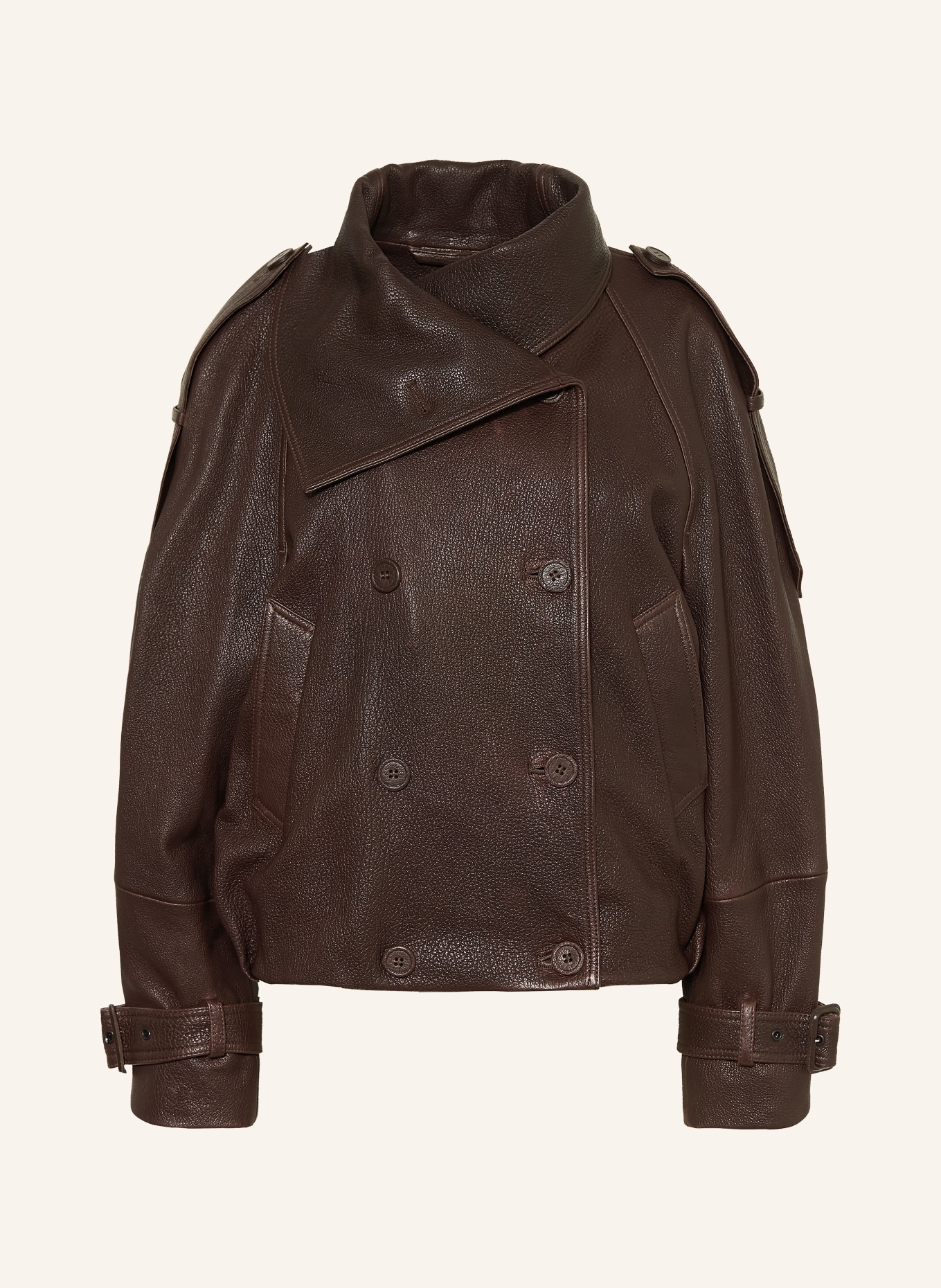 Acne Studios Leather jacket: DARK BROWN