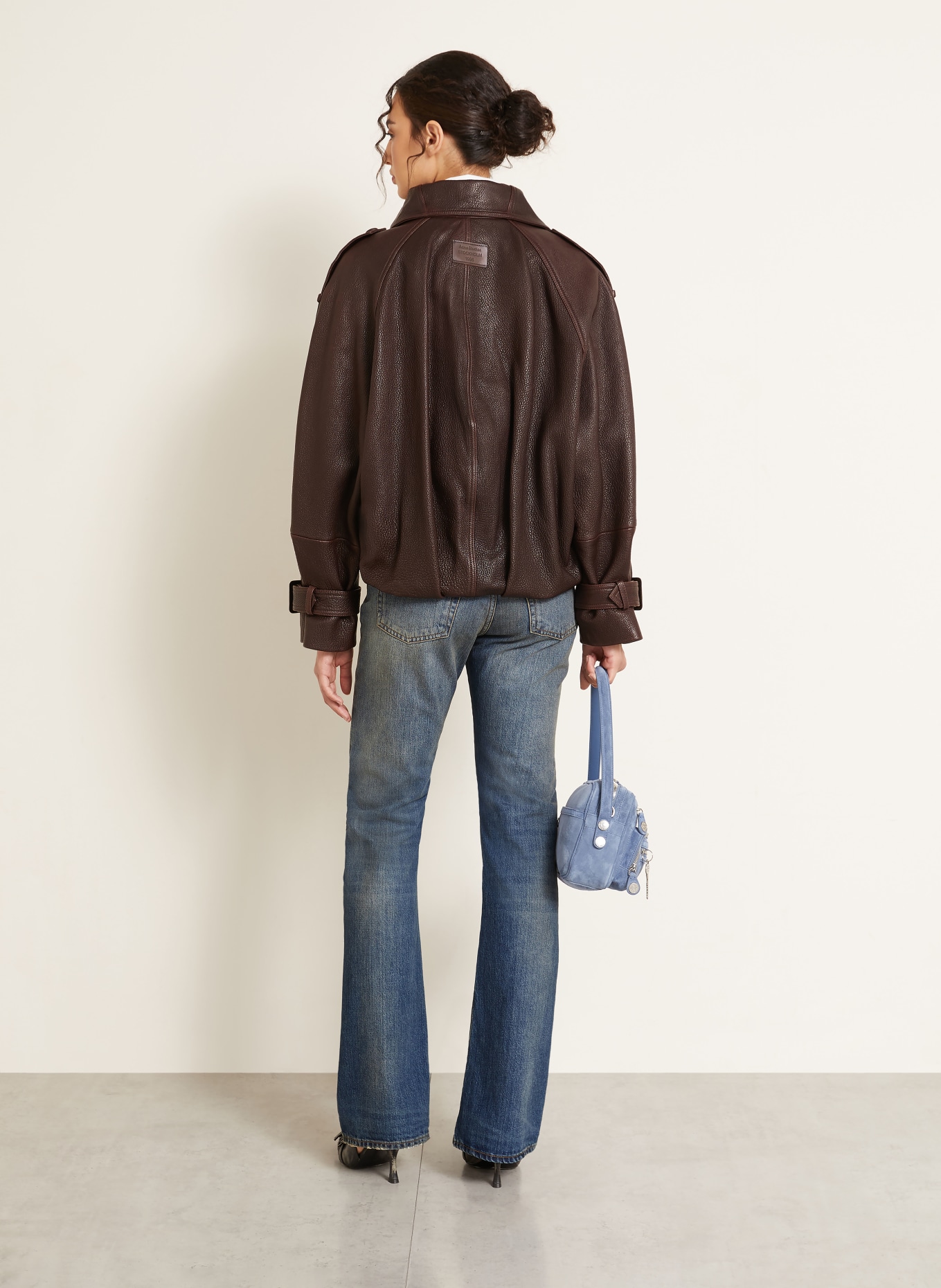 Acne Studios Leather jacket: DARK BROWN