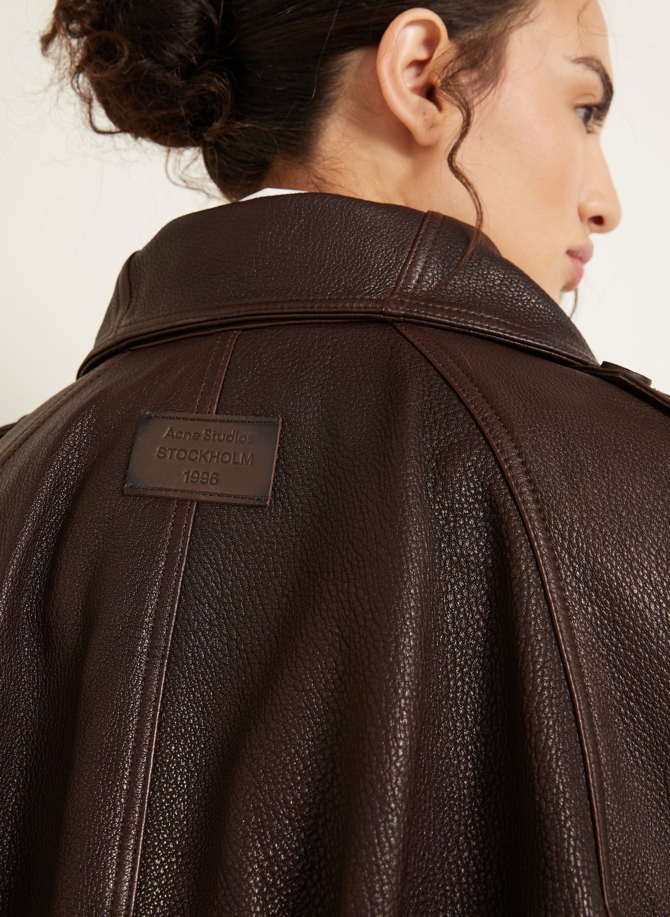 Acne Studios Leather jacket: DARK BROWN