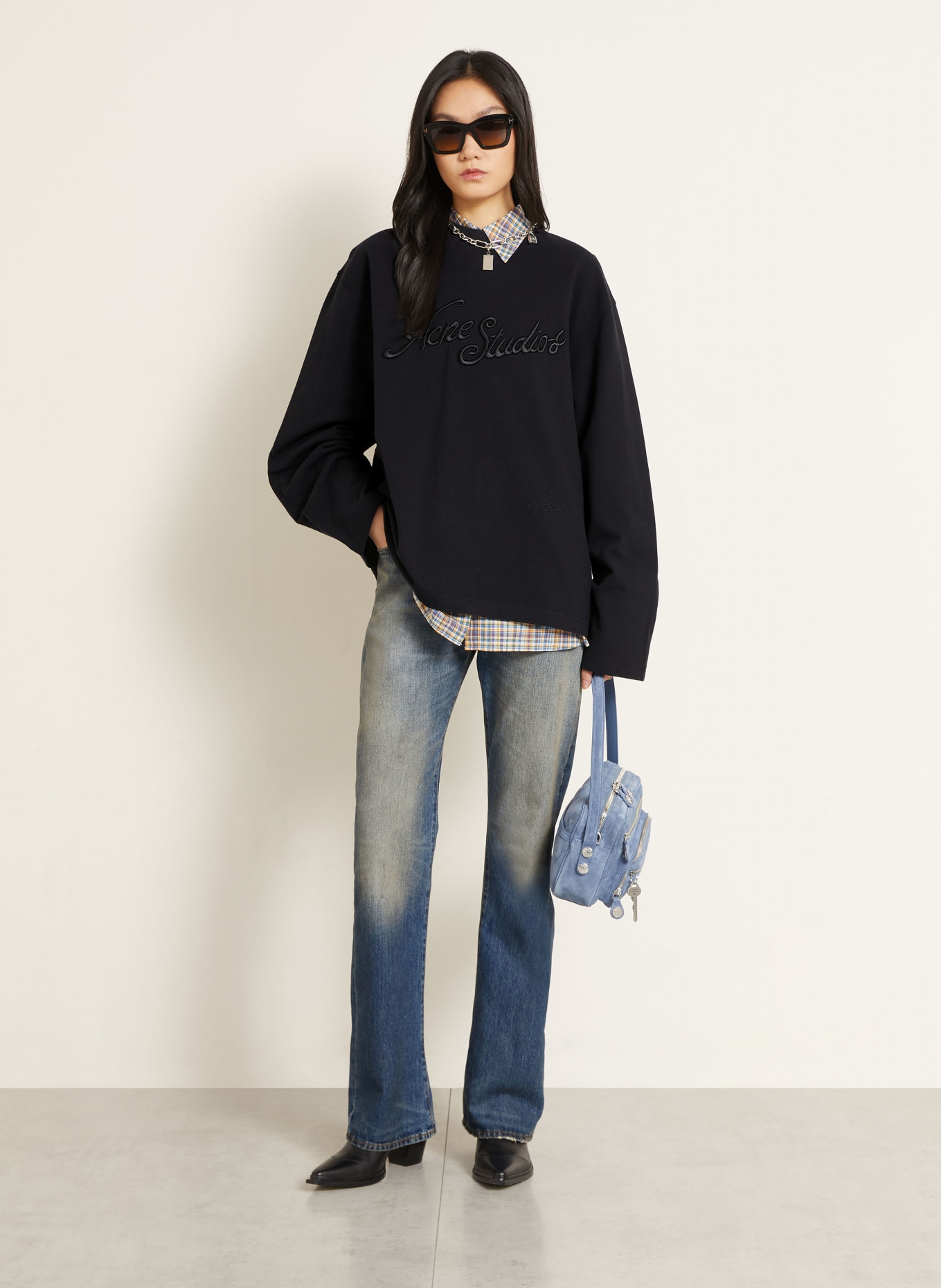 Acne Studios Haut à manches longues: NOIR