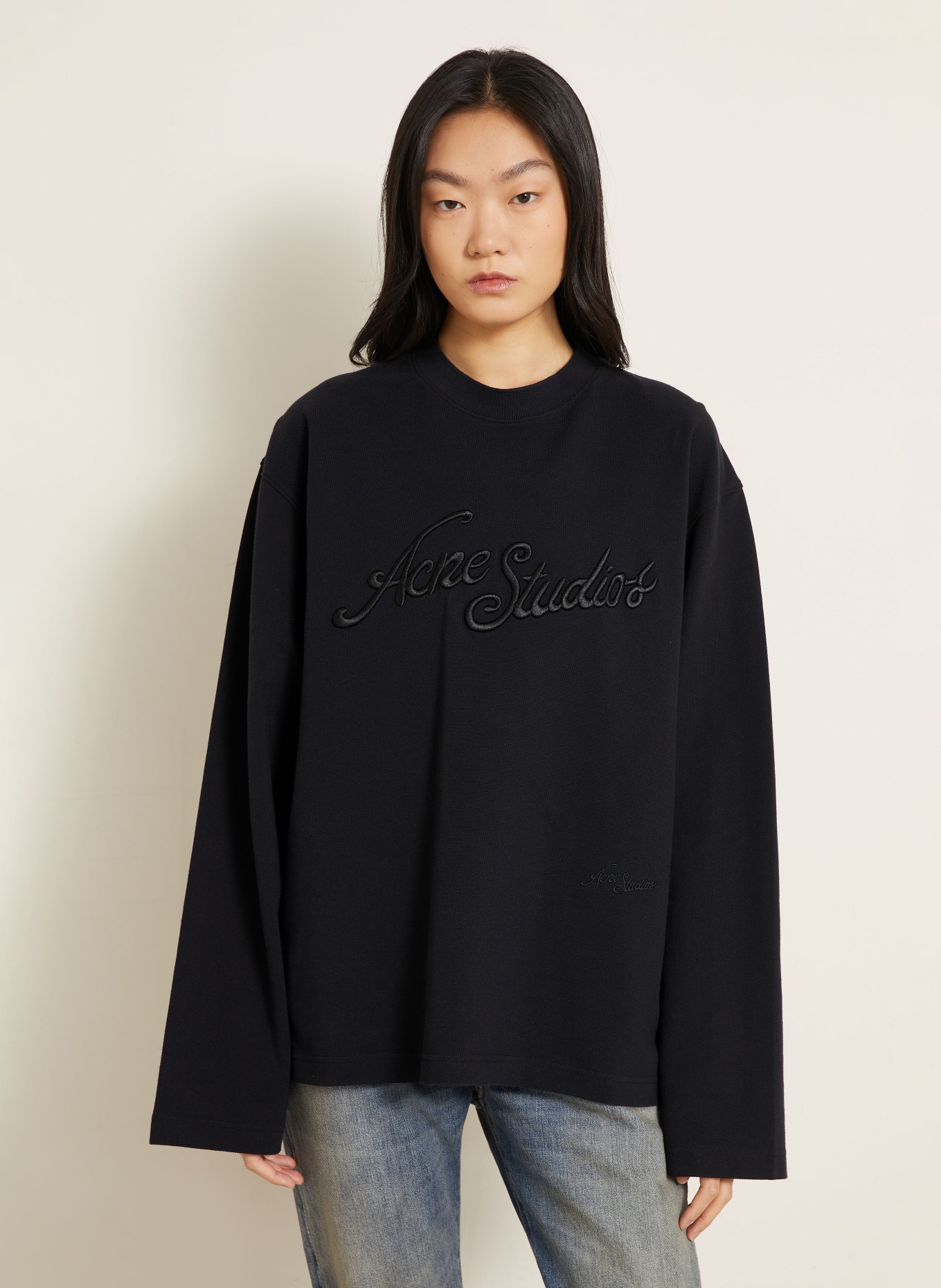 Acne Studios Haut à manches longues: NOIR