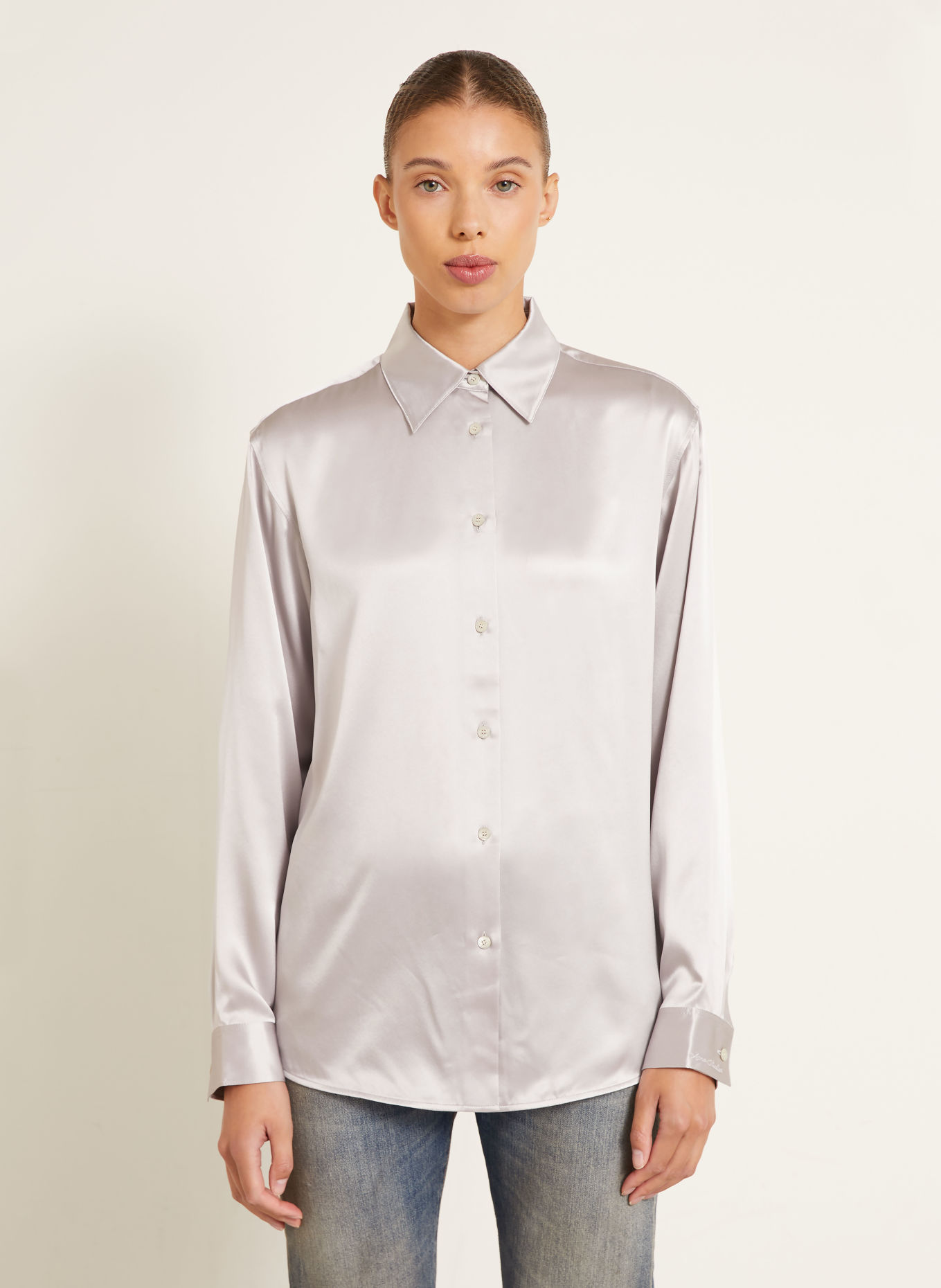 Acne Studios Chemisier en soie: ARGENT