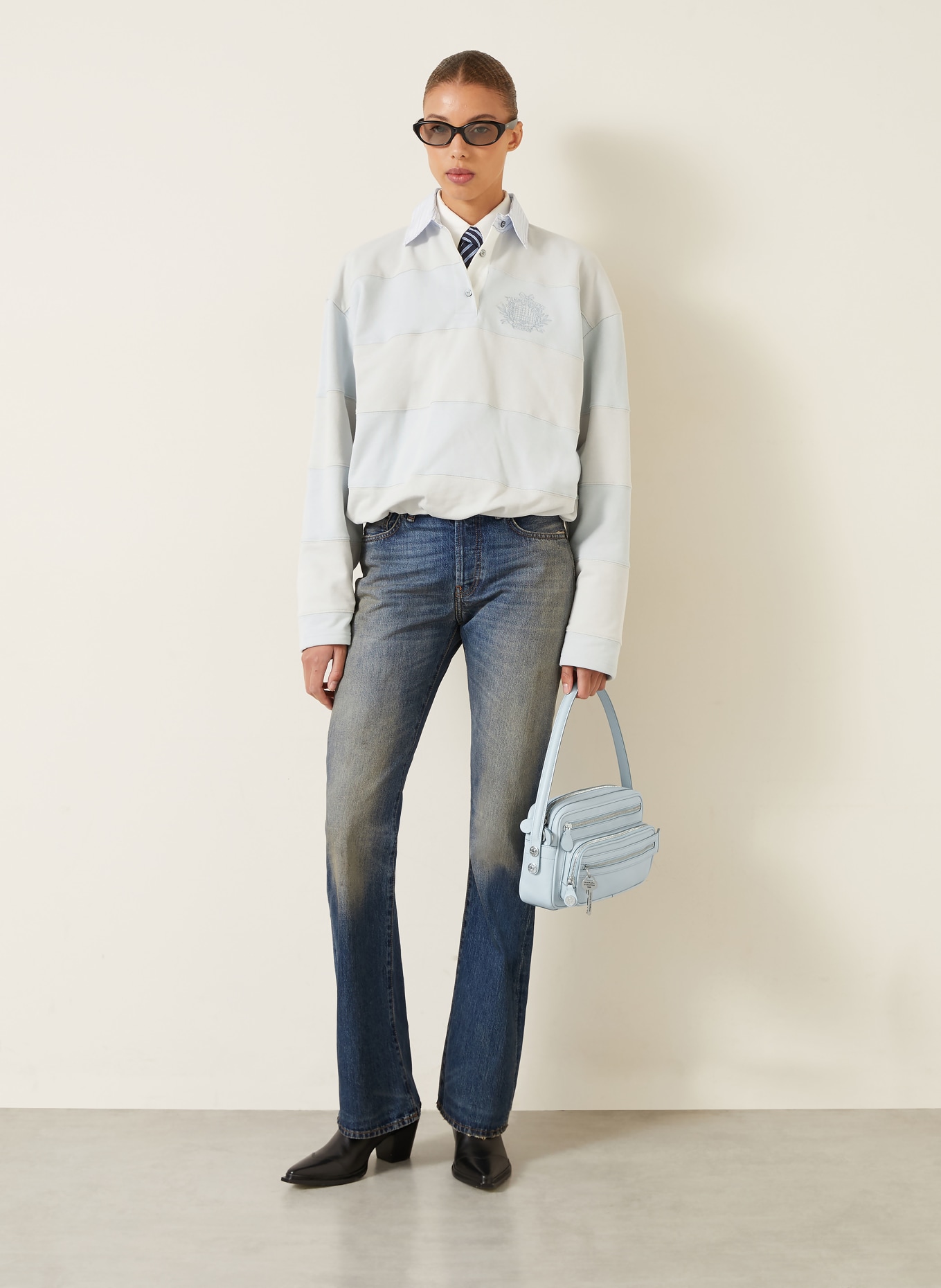 Acne Studios Sweatshirt: LIGHT BLUE / LIGHT GRAY