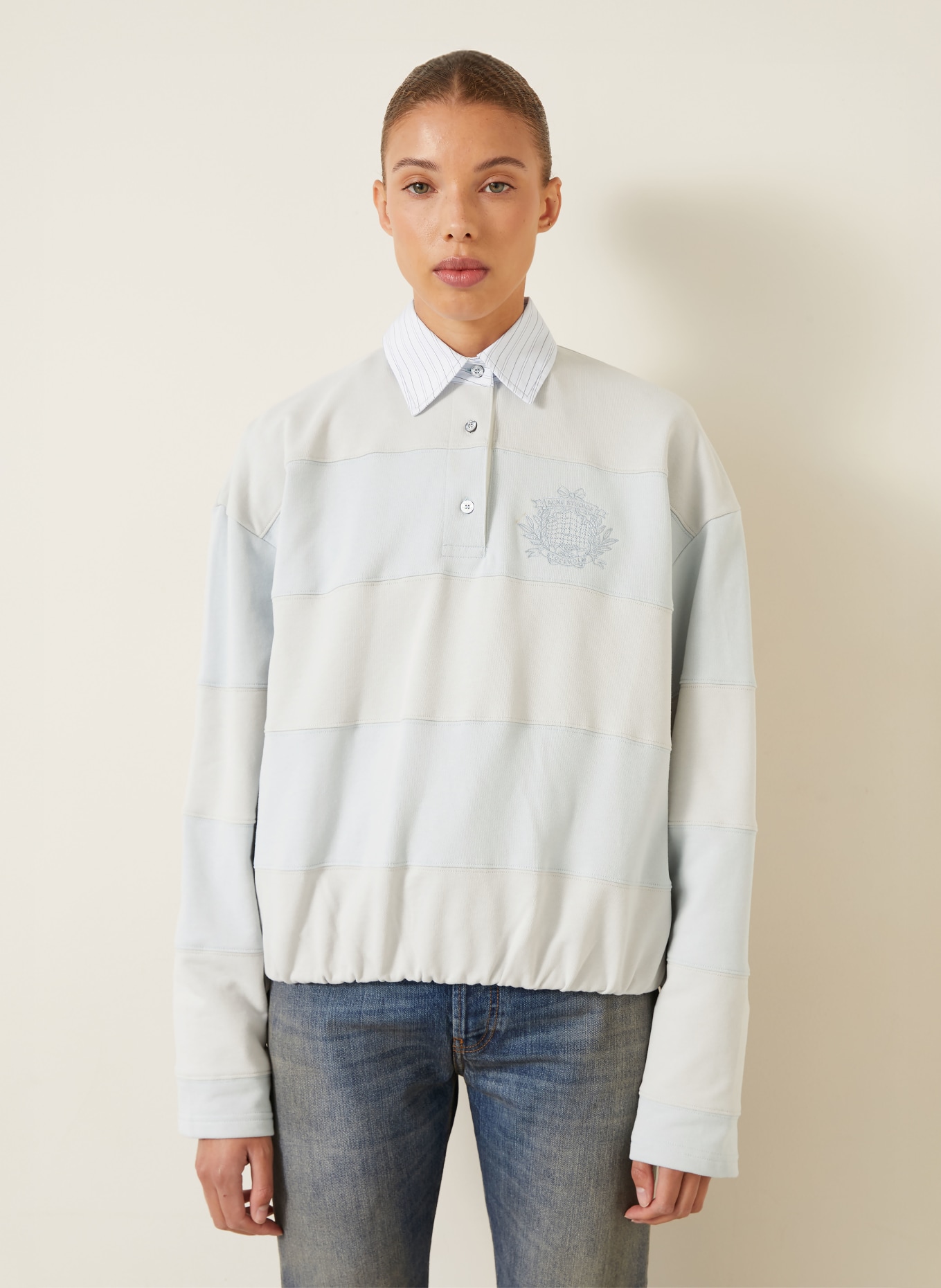 Acne Studios Sweatshirt: LIGHT BLUE / LIGHT GRAY