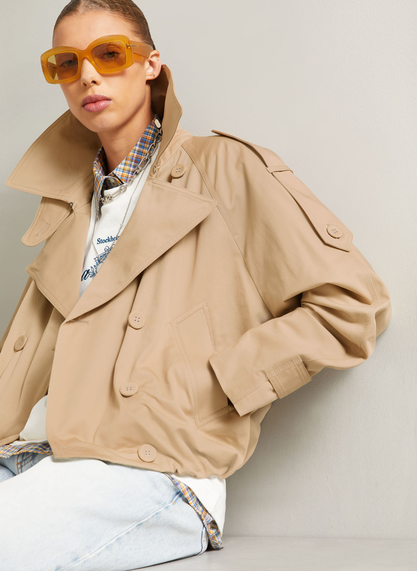 Acne Studios Trench-coat court: CHAMEAU