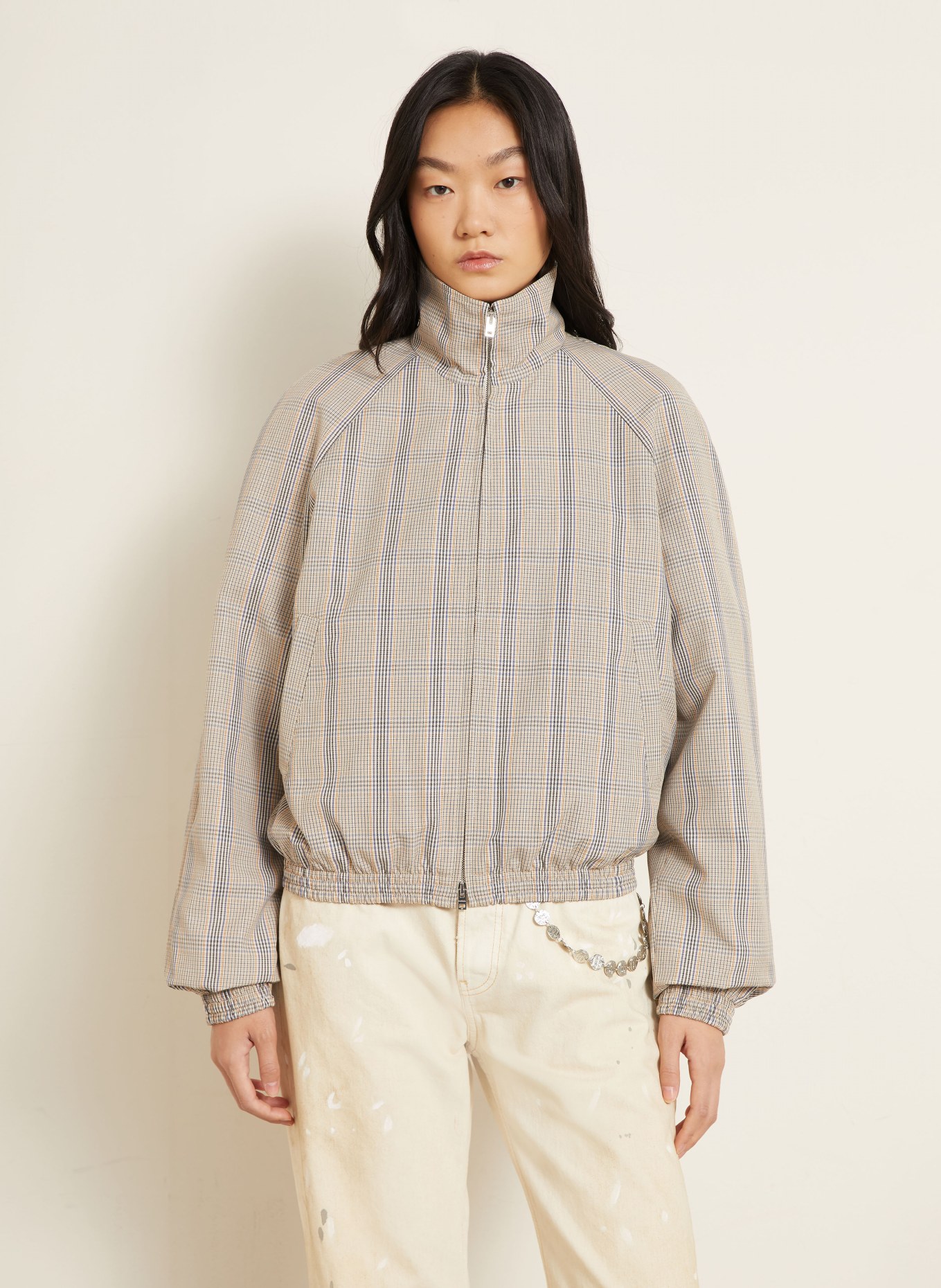 Acne Studios Blouson: BEIGE / COGNAC / BLEU