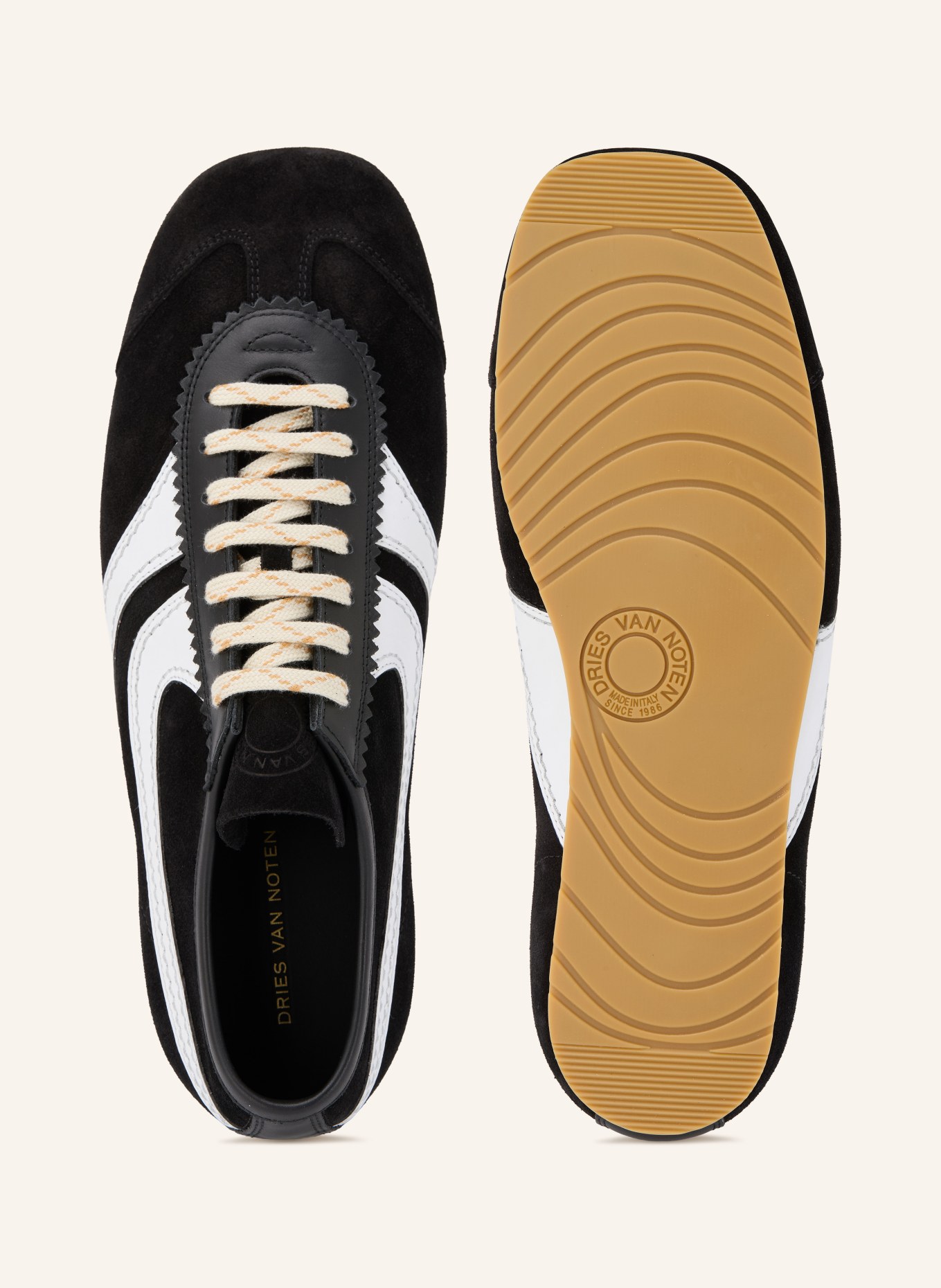 DRIES VAN NOTEN Sneaker: SCHWARZ / WEISS
