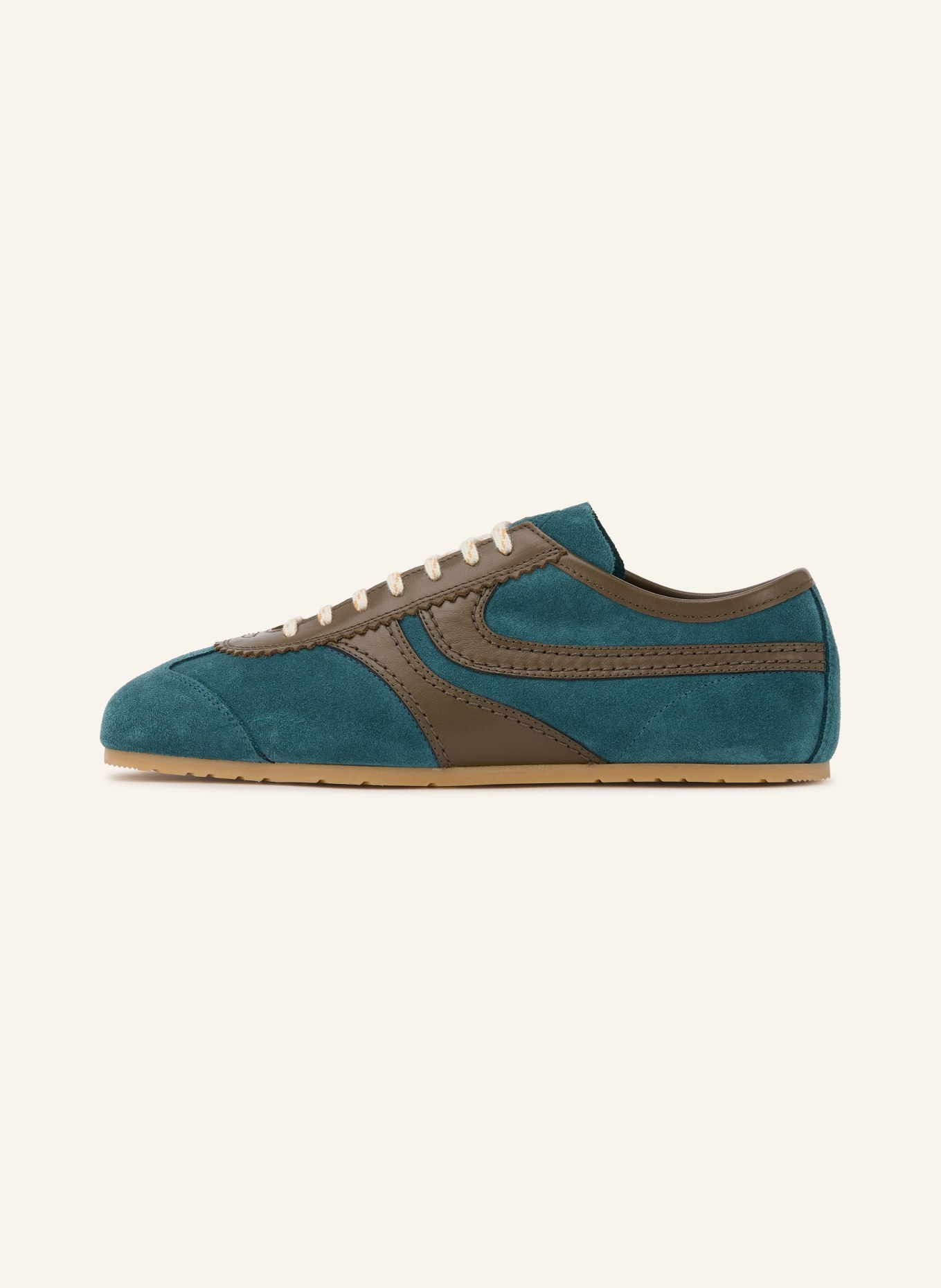 DRIES VAN NOTEN Sneaker: PETROL / BRAUN