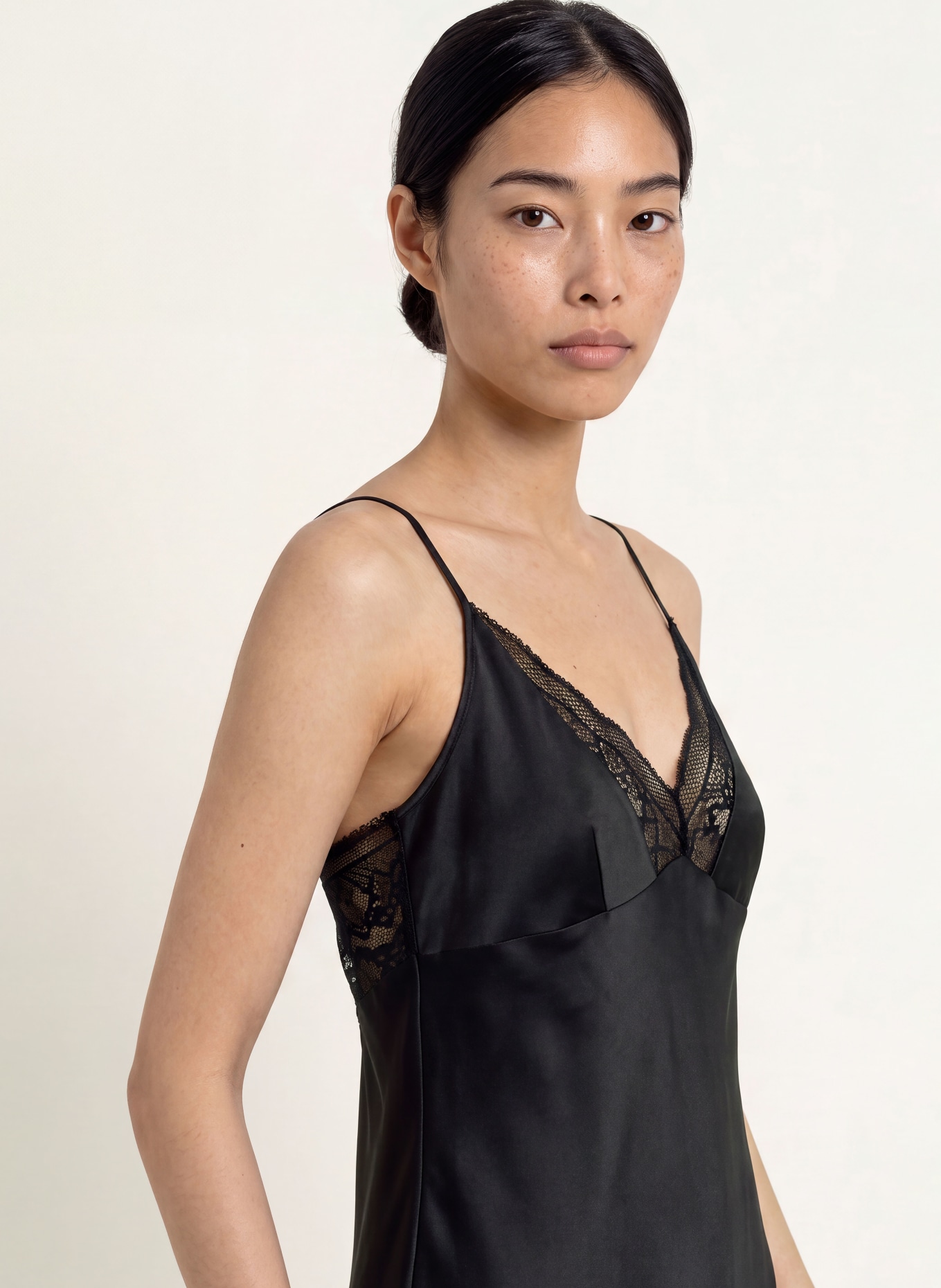 Calvin Klein Negligé aus Satin: SCHWARZ