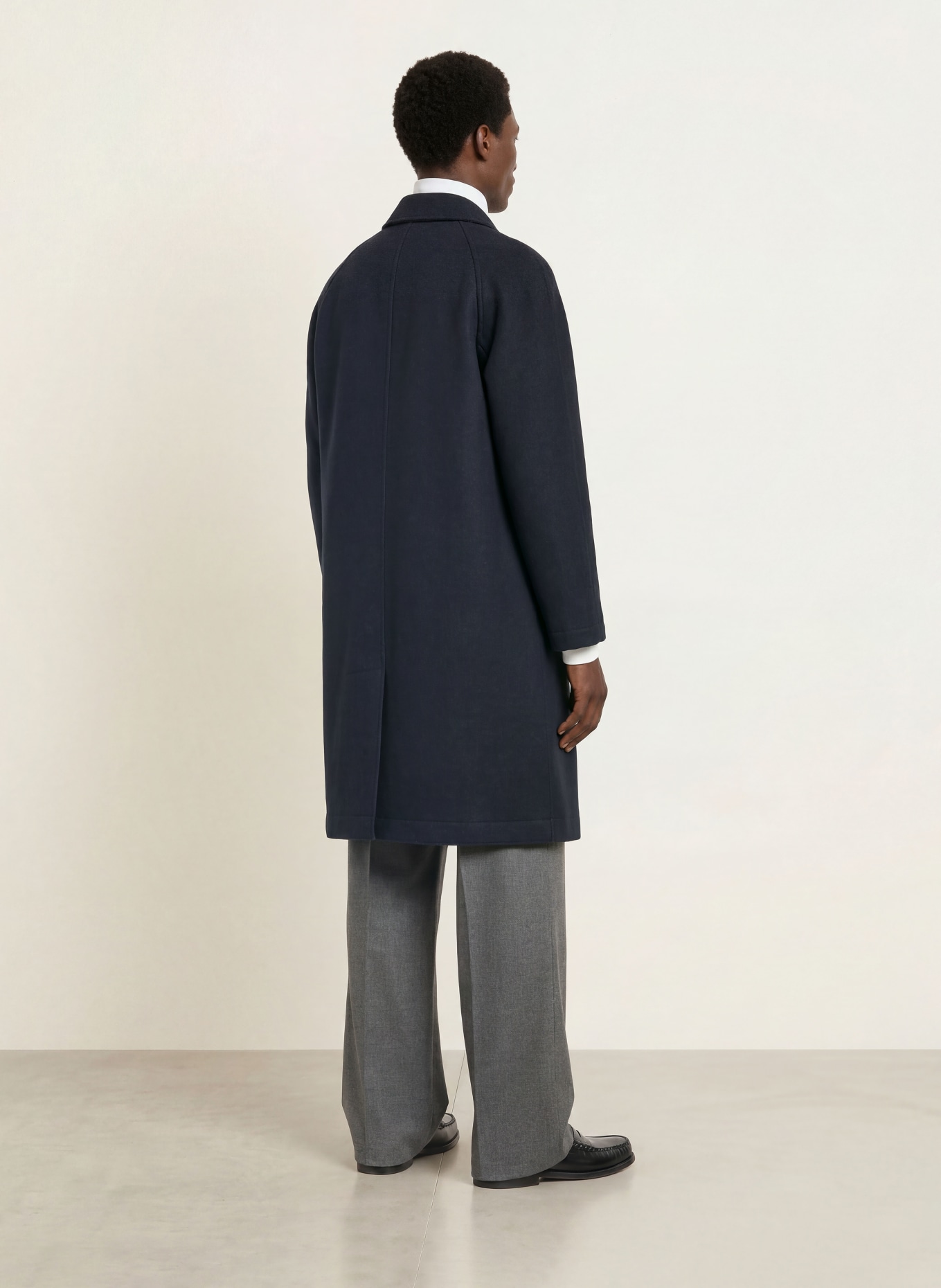 HARRIS WHARF LONDON Wool coat: DARK BLUE