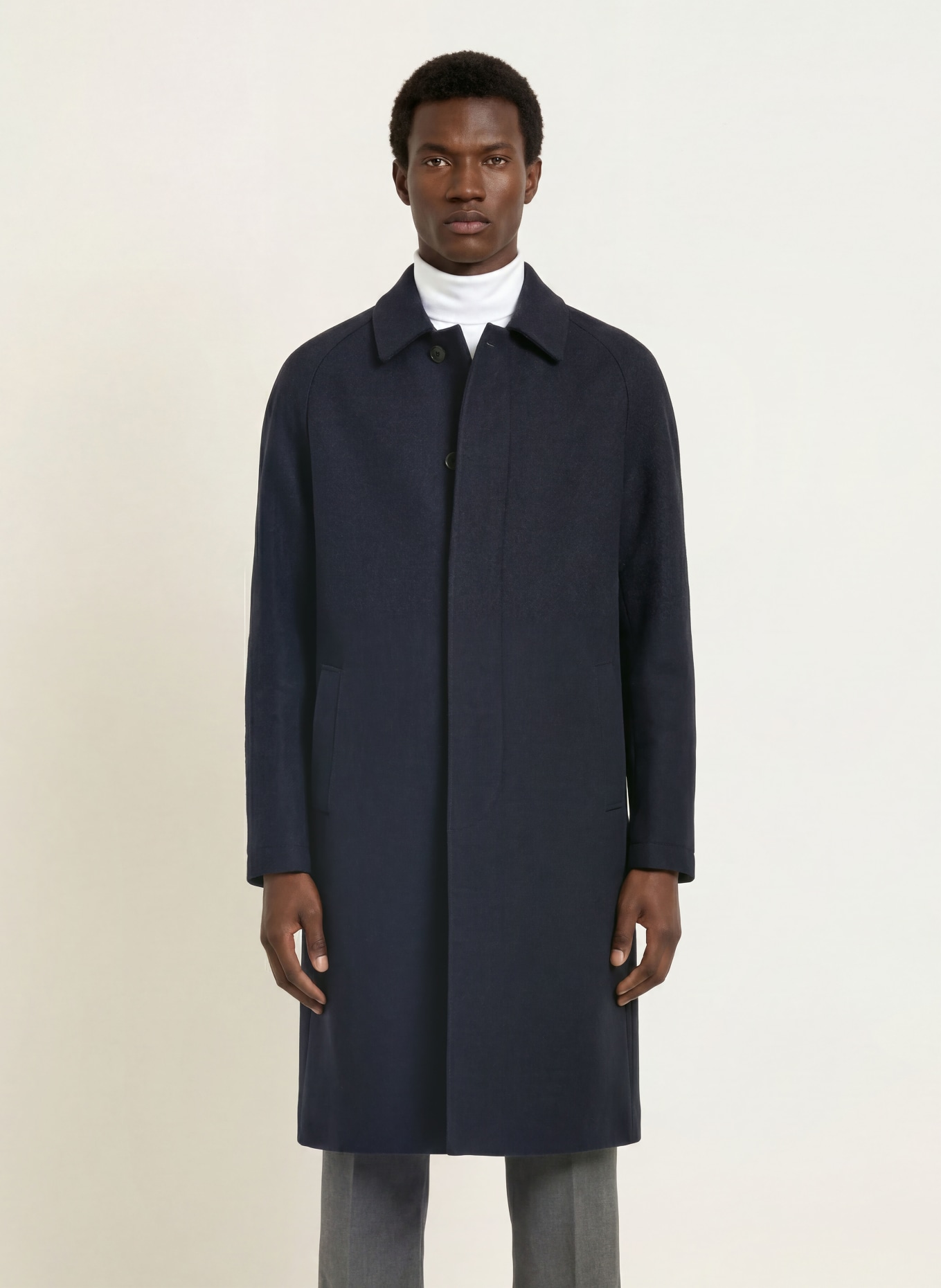 HARRIS WHARF LONDON Wool coat: DARK BLUE