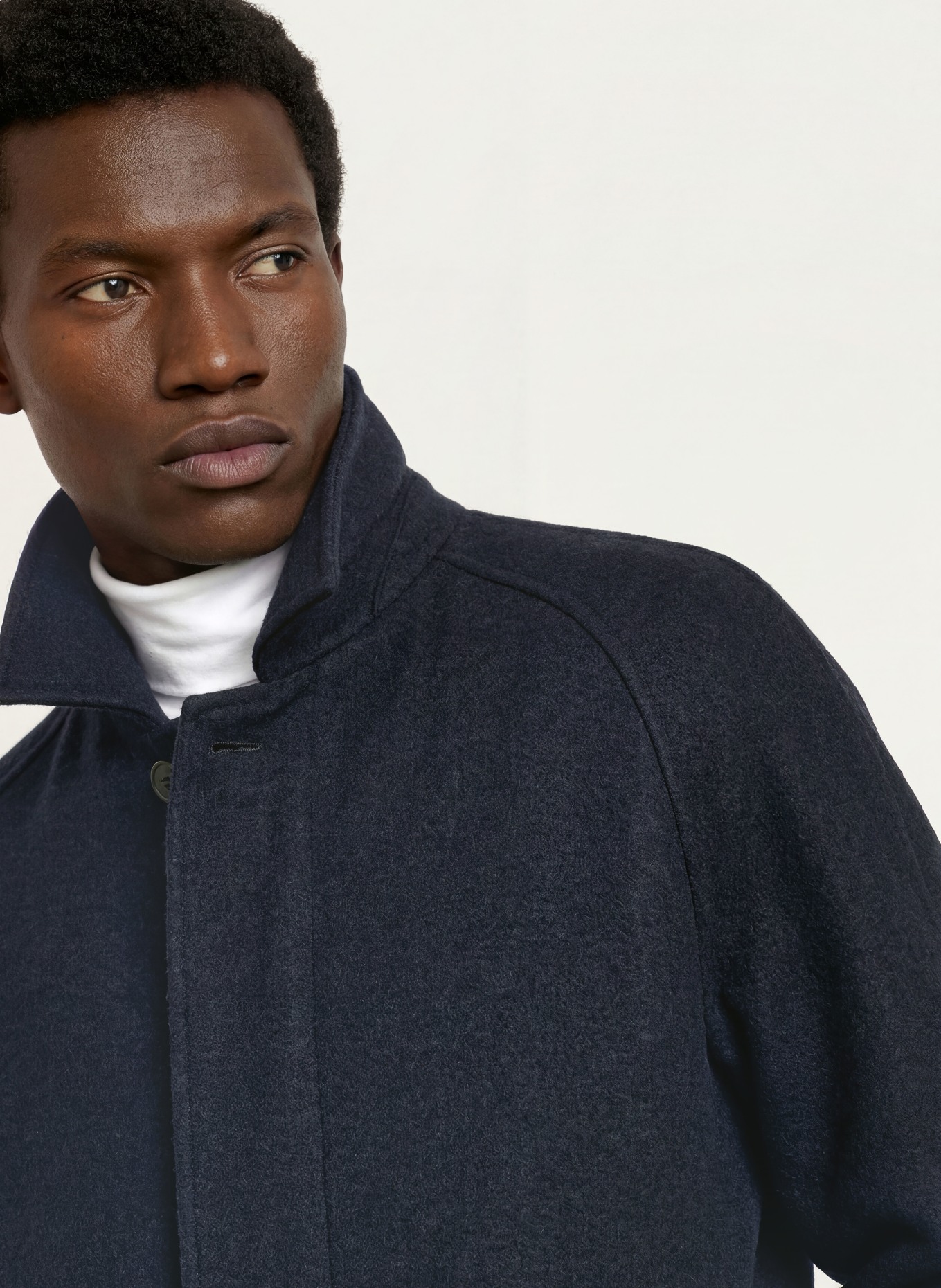 HARRIS WHARF LONDON Wool coat: DARK BLUE