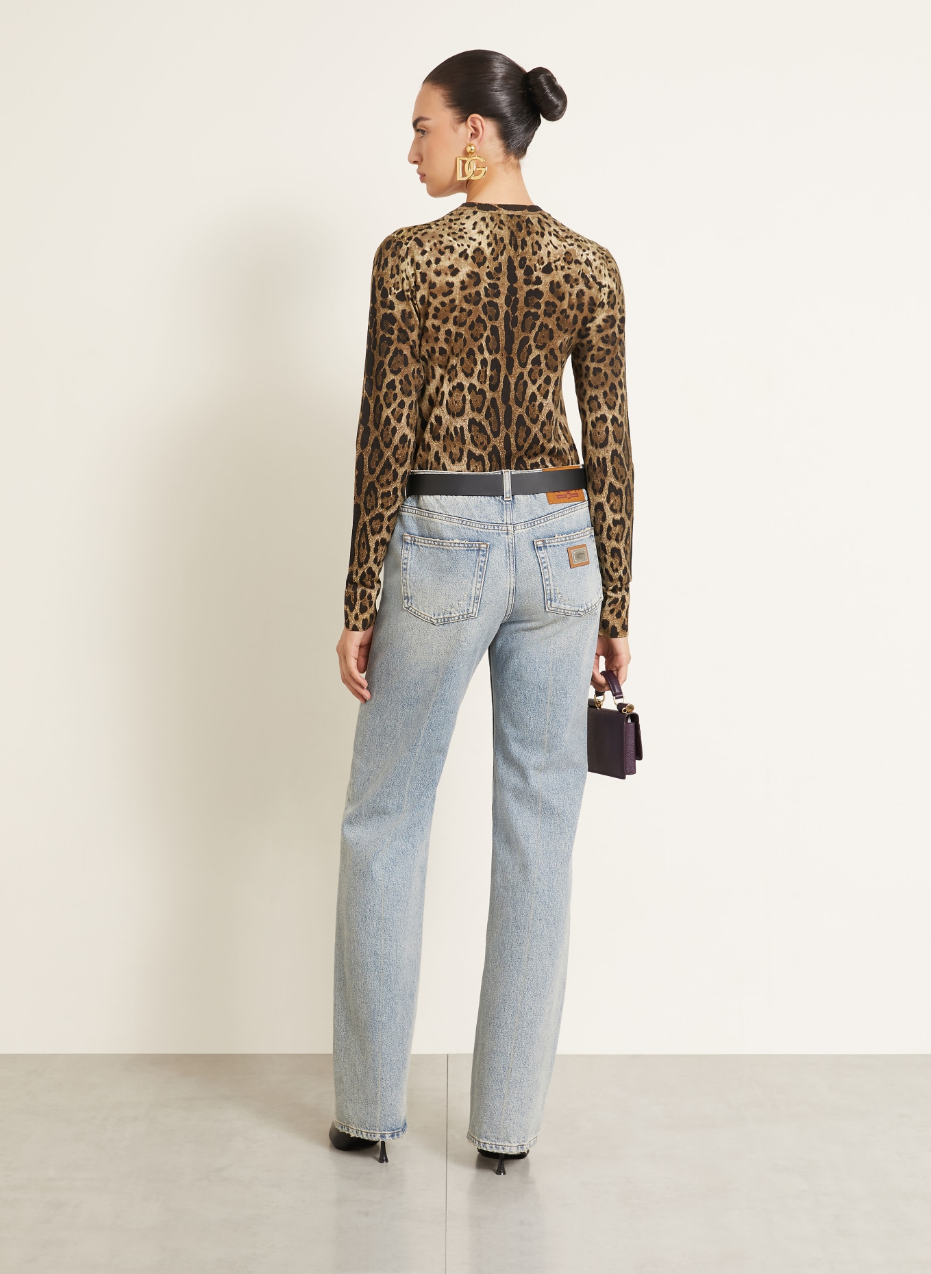 DOLCE & GABBANA Long-sleeve shirt: DARK BROWN / LIGHT BROWN / BROWN