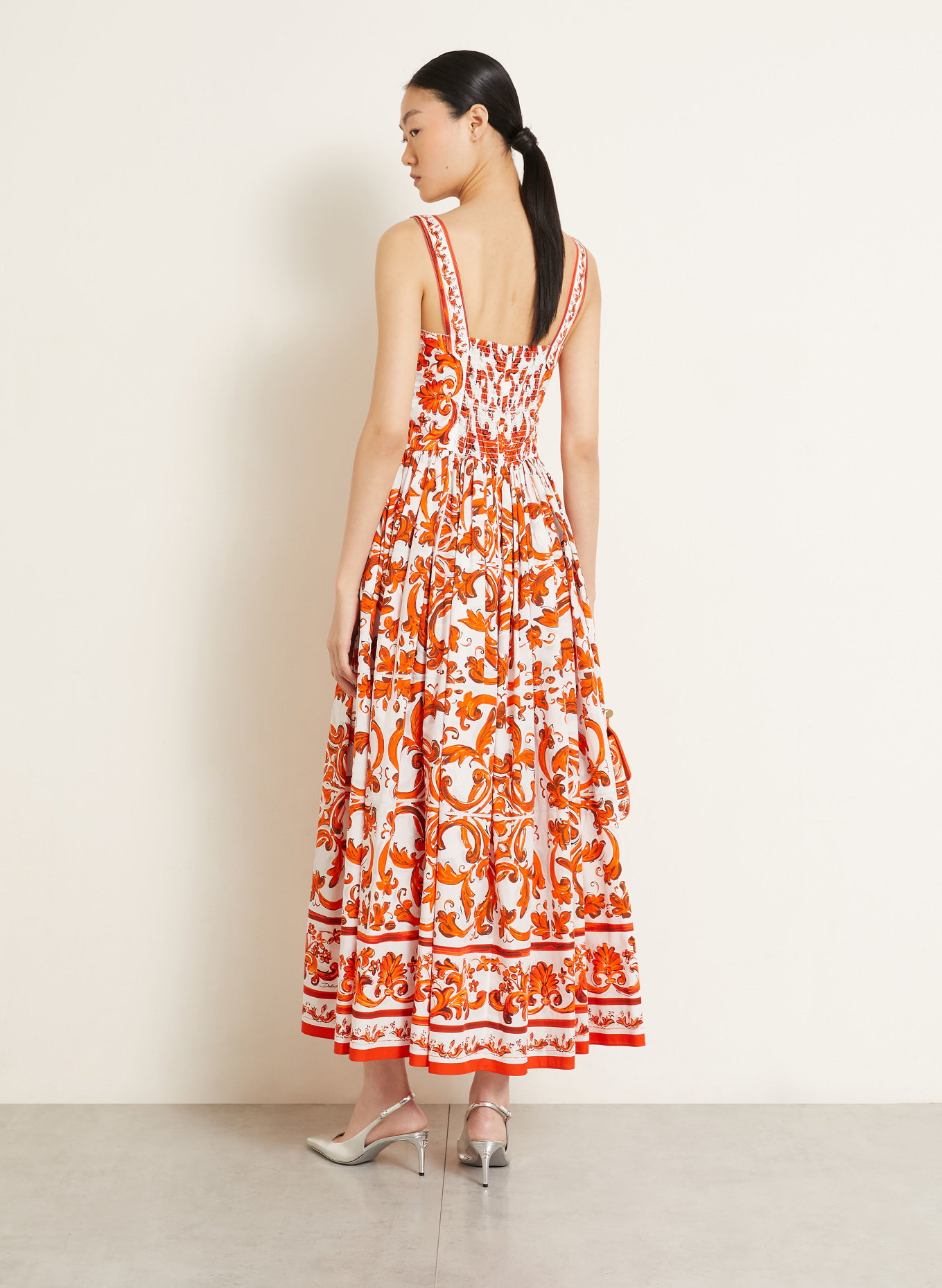 DOLCE & GABBANA Rochie: ALB / PORTOCALIU