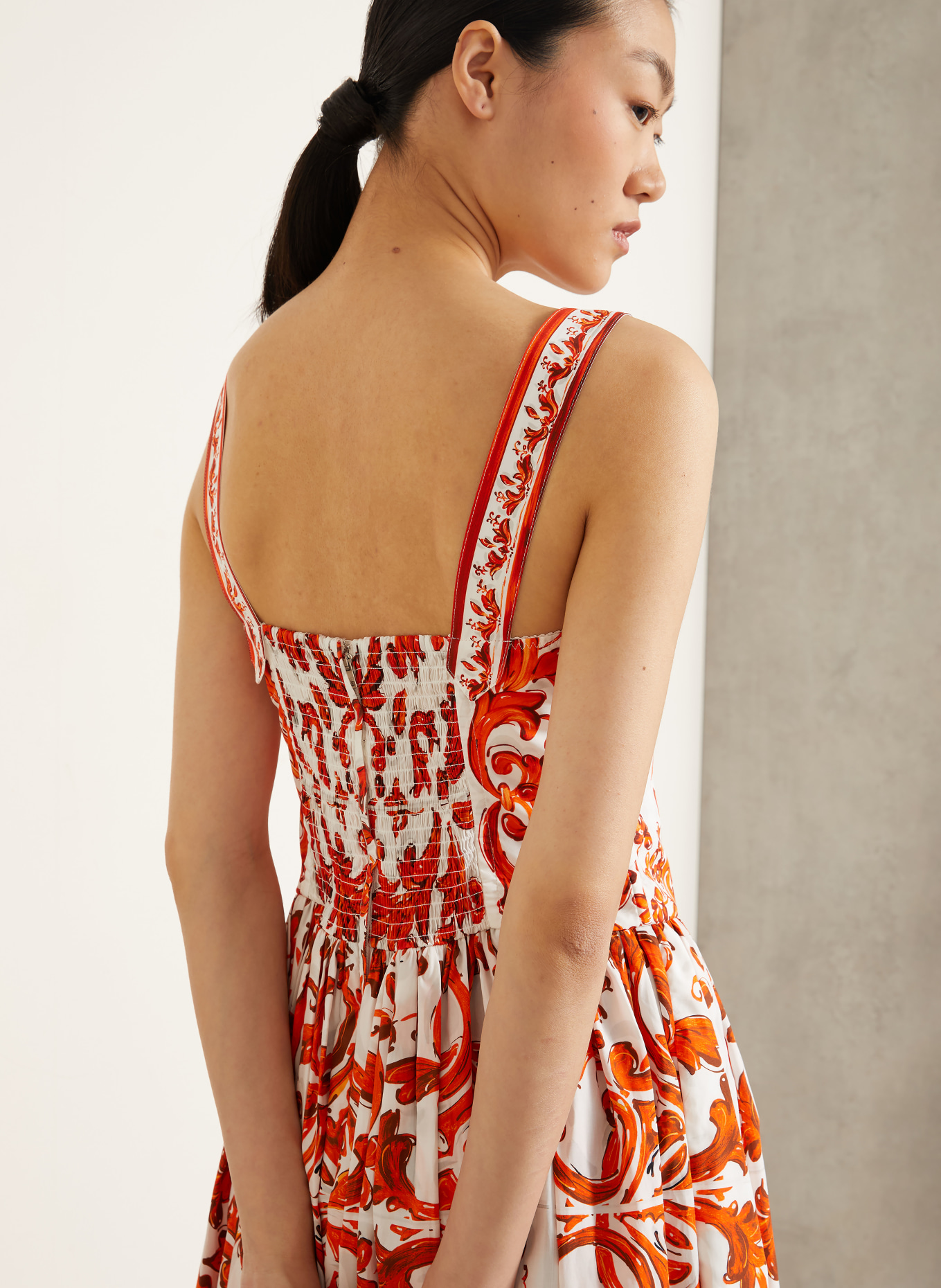 DOLCE & GABBANA Rochie: ALB / PORTOCALIU