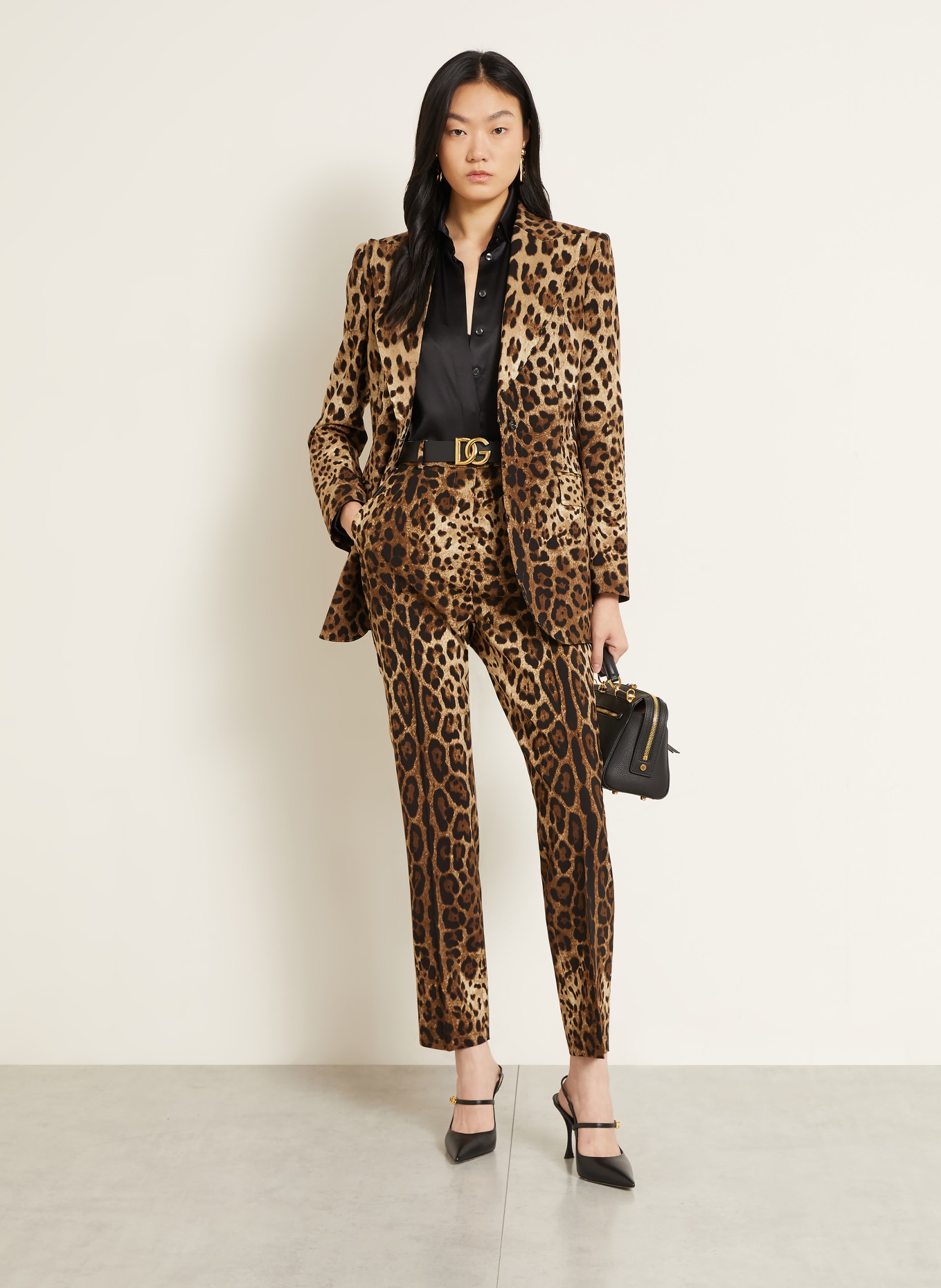 DOLCE & GABBANA Kalhoty TELA: TMAVĚ HNĚDÁ / BÉŽOVÁ / ČERNÁ