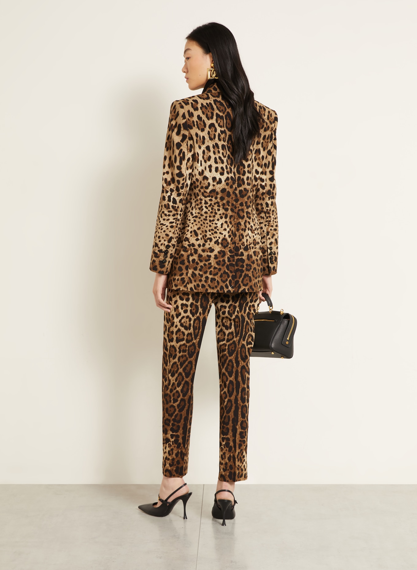 DOLCE & GABBANA Kalhoty TELA: TMAVĚ HNĚDÁ / BÉŽOVÁ / ČERNÁ