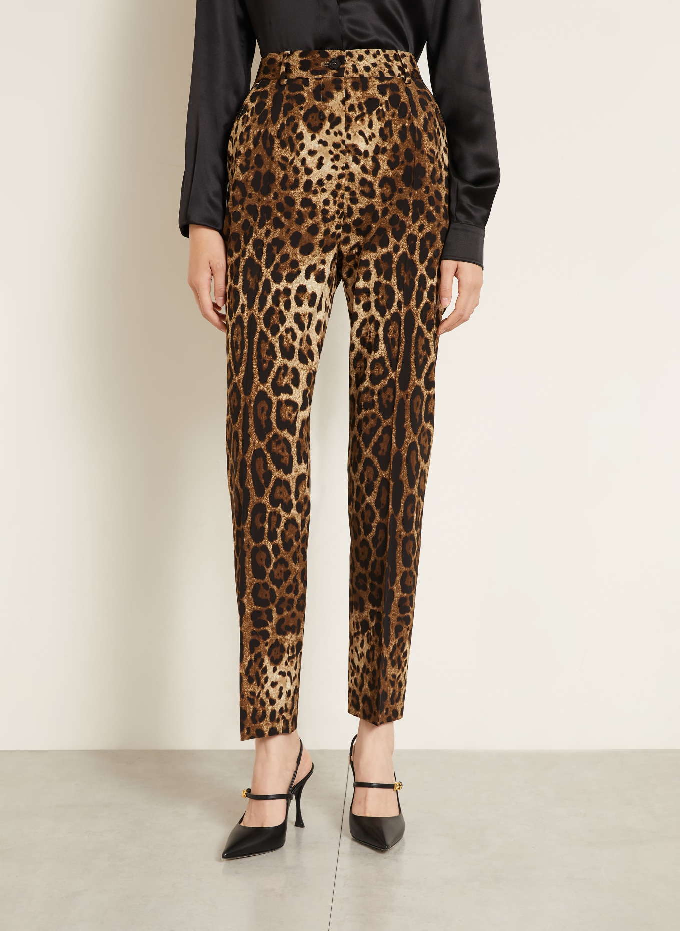 DOLCE & GABBANA Kalhoty TELA: TMAVĚ HNĚDÁ / BÉŽOVÁ / ČERNÁ