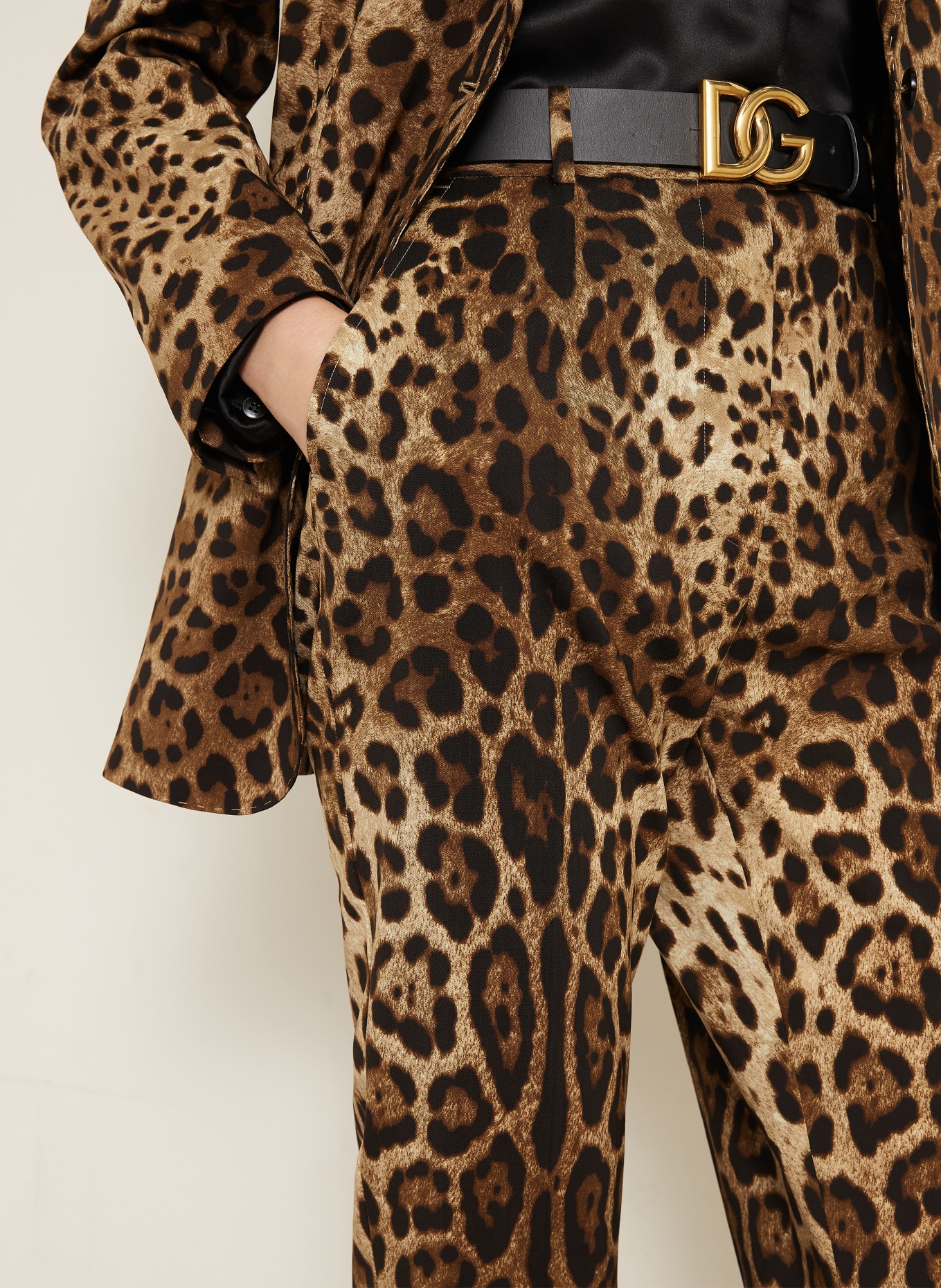 DOLCE & GABBANA Kalhoty TELA: TMAVĚ HNĚDÁ / BÉŽOVÁ / ČERNÁ