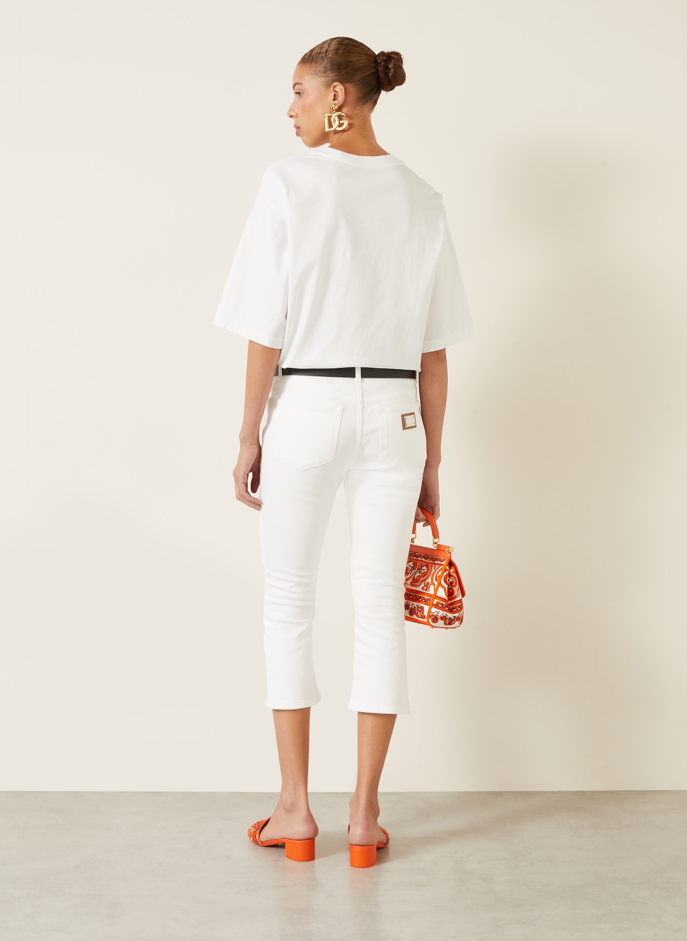 DOLCE & GABBANA Oversized Shirt: WHITE / ORANGE / GREEN