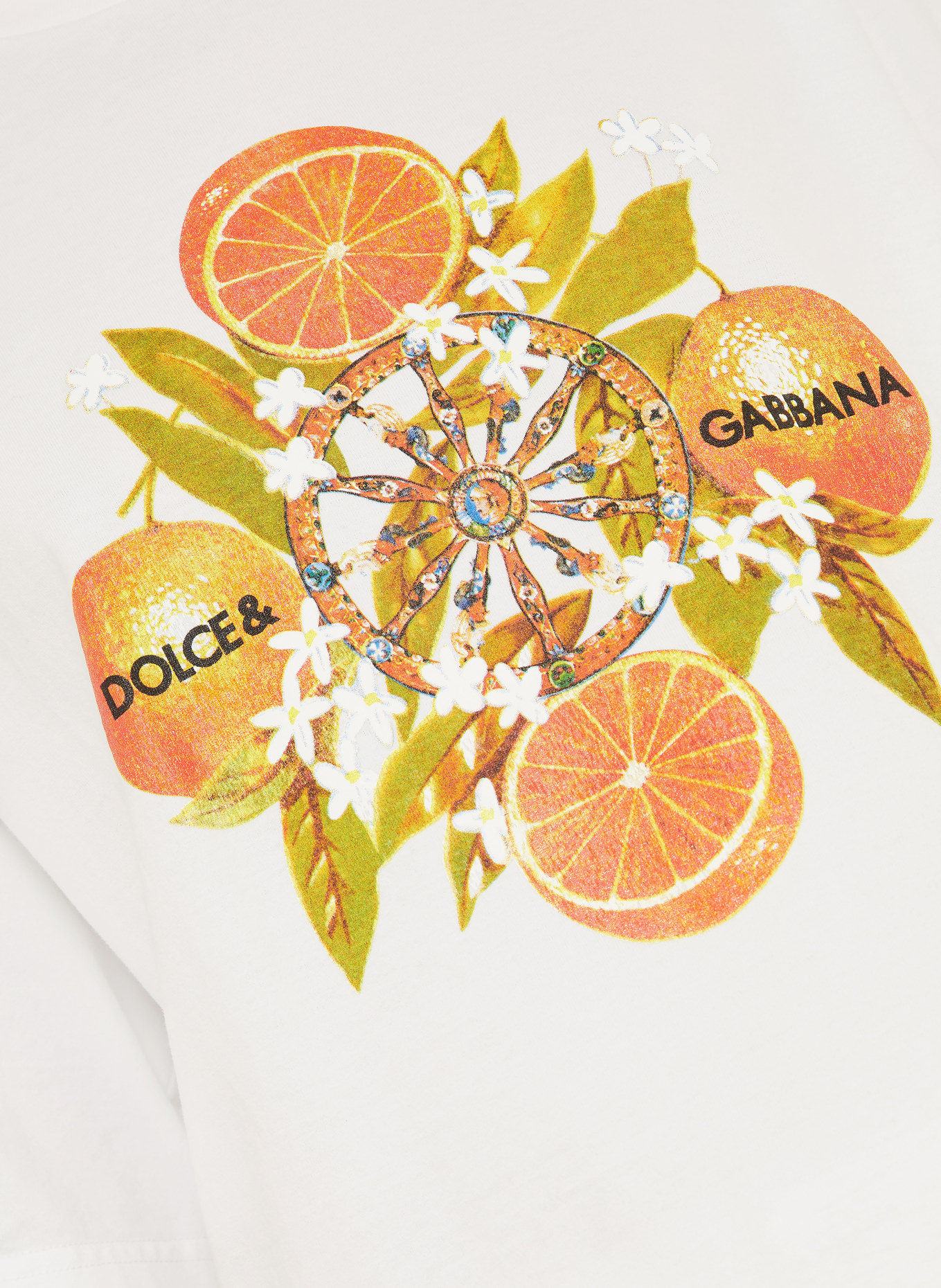 DOLCE & GABBANA Oversized Shirt: WHITE / ORANGE / GREEN