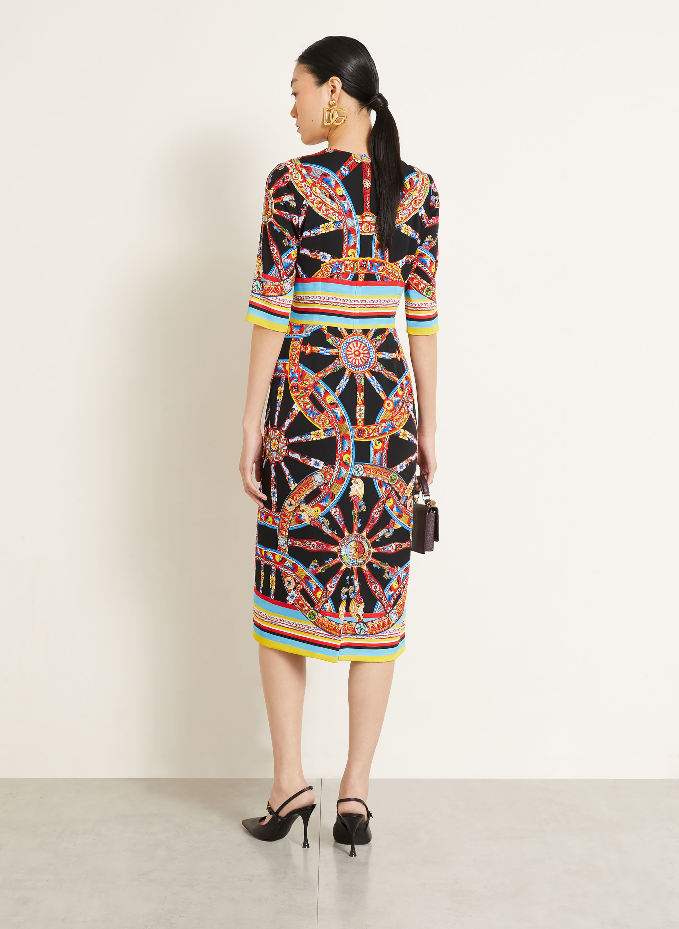 DOLCE & GABBANA Rochie dreaptă: NEGRU / ROȘU / ALBASTRU
