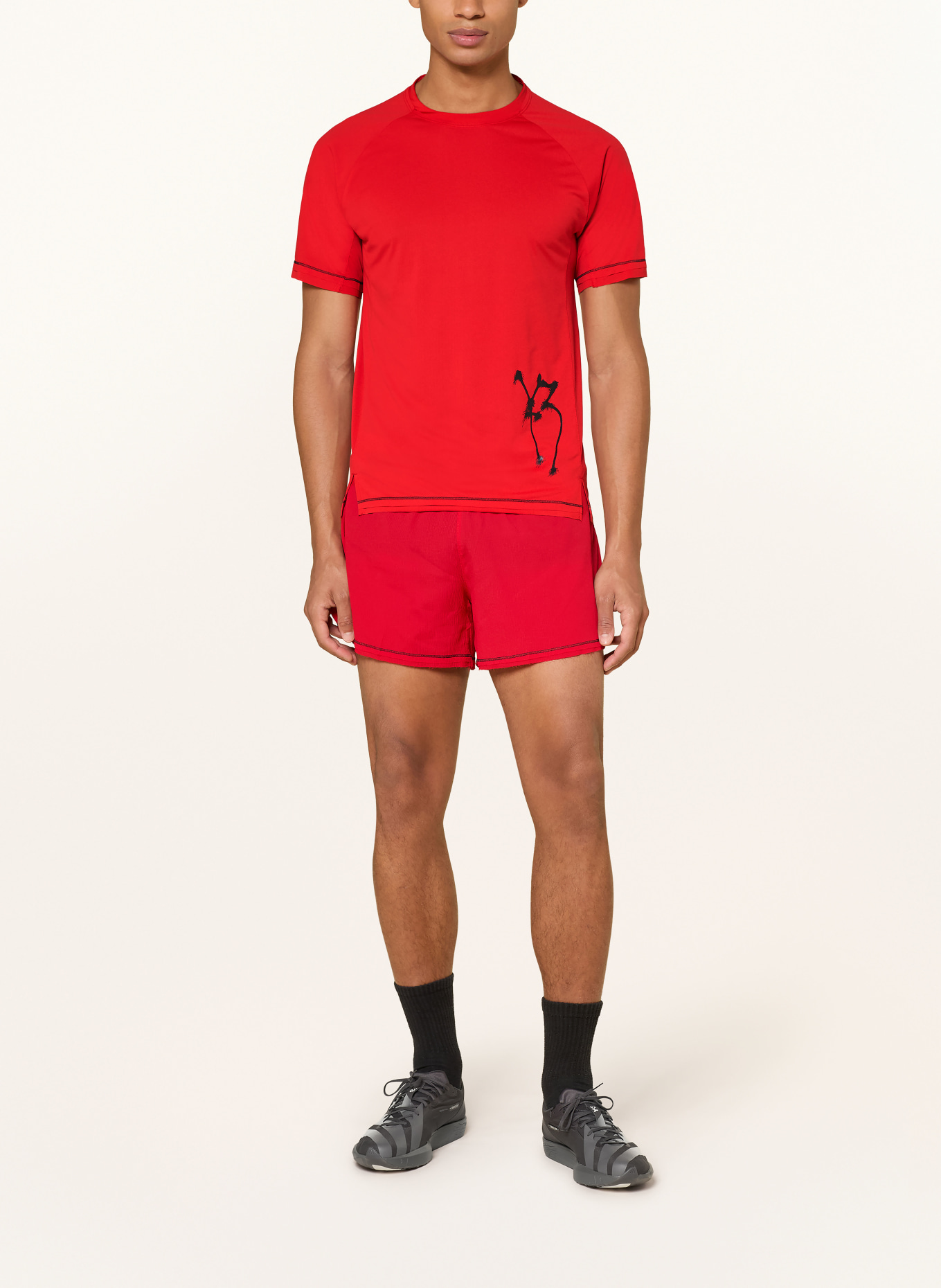 Y-3 GFX RUN Functional shirt: RED / BLACK