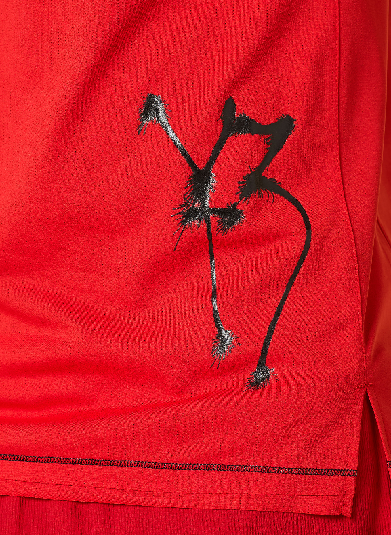Y-3 GFX RUN Functional shirt: RED / BLACK