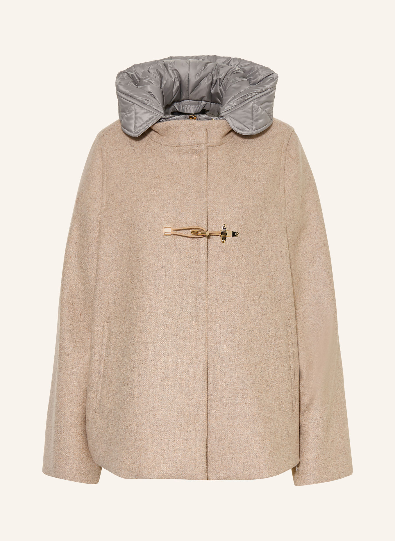 Fay Pea coat: BEIGE / GRAY