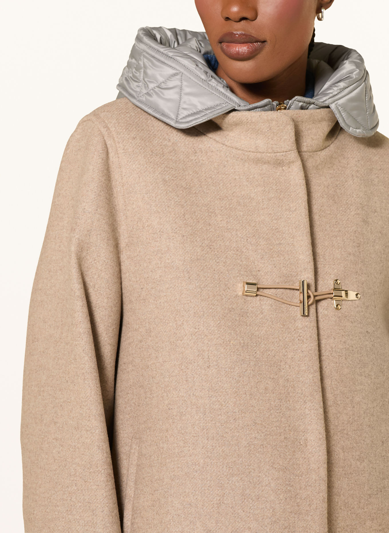 Fay Pea coat: BEIGE / GRAY