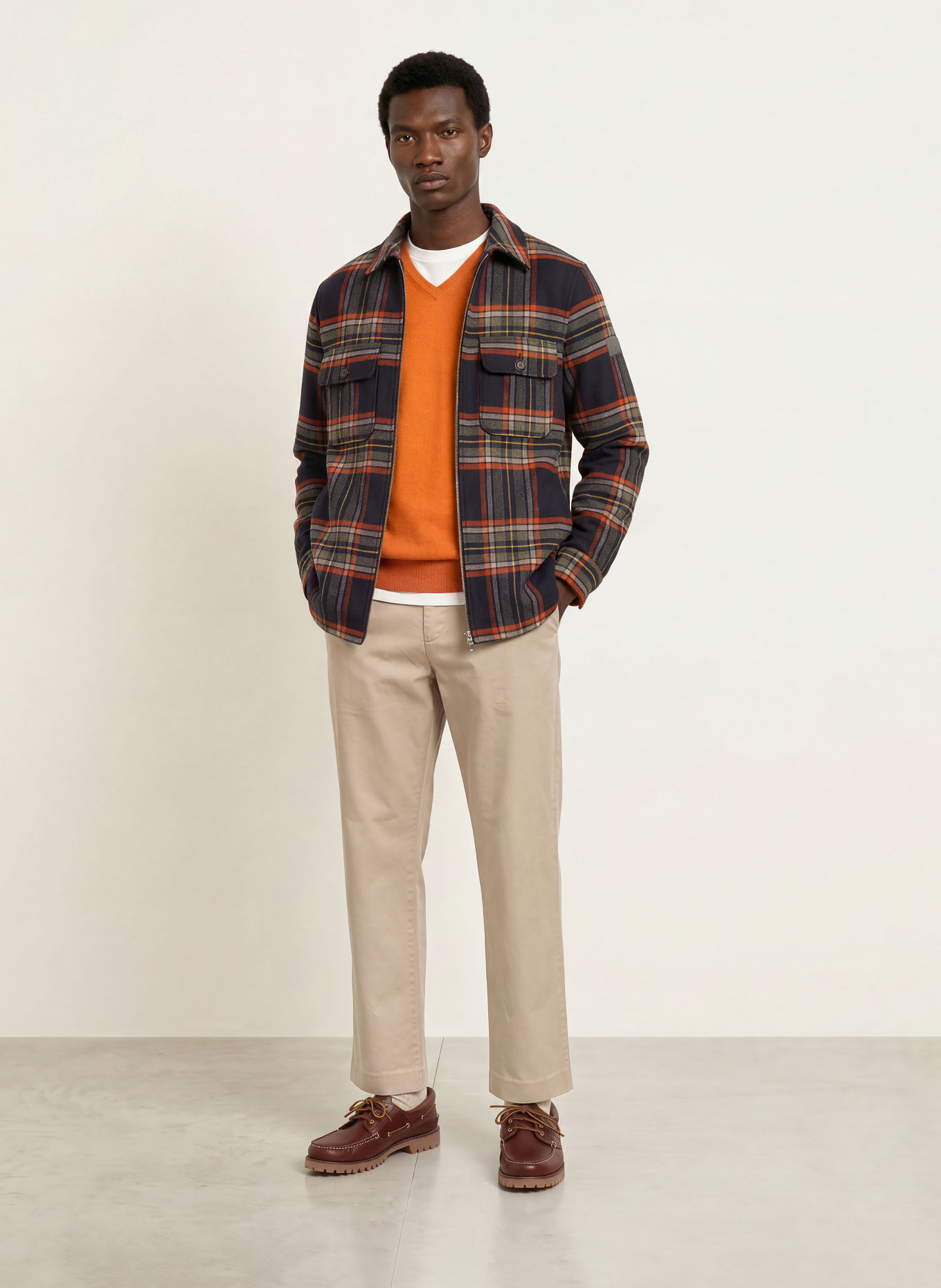 FYNCH-HATTON Overjacket: DUNKELBLAU / ORANGE / GELB