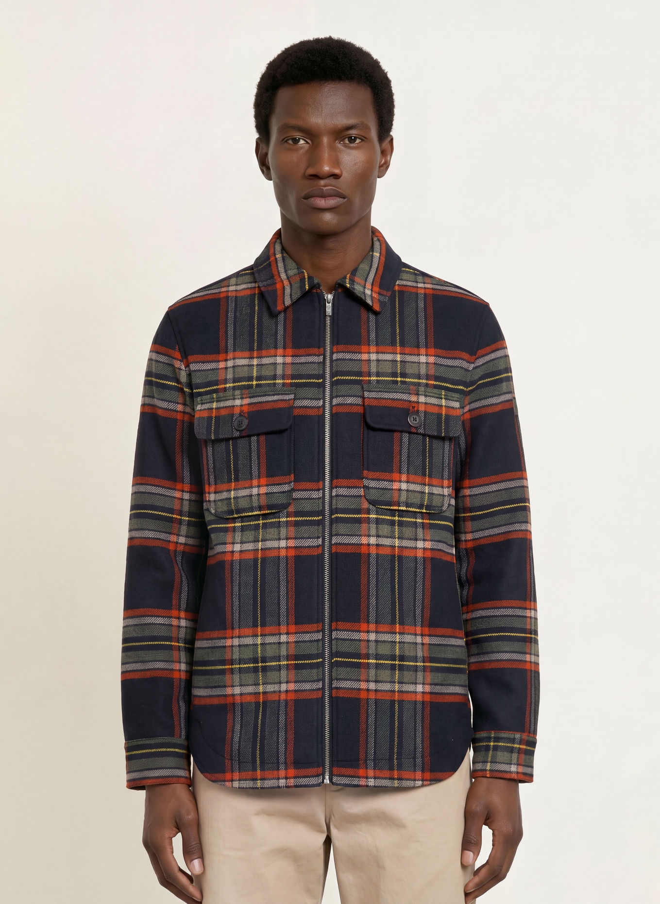 FYNCH-HATTON Overjacket: DUNKELBLAU / ORANGE / GELB